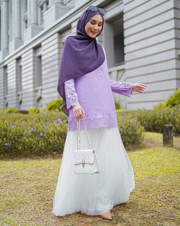 Blouse Lasercut Allena - Lilac