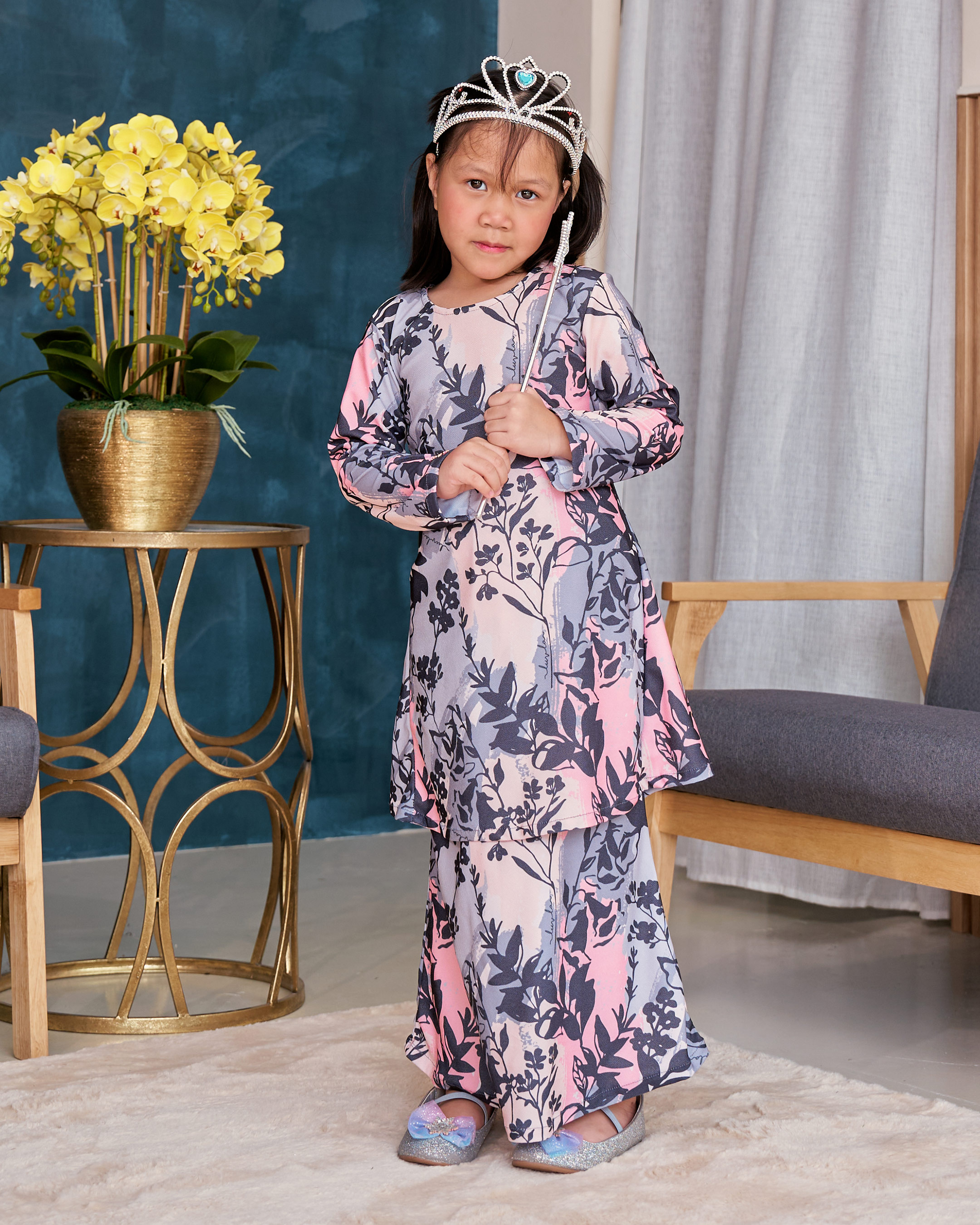 Baju Kurung Pahang Laura Printed Kids 9.0