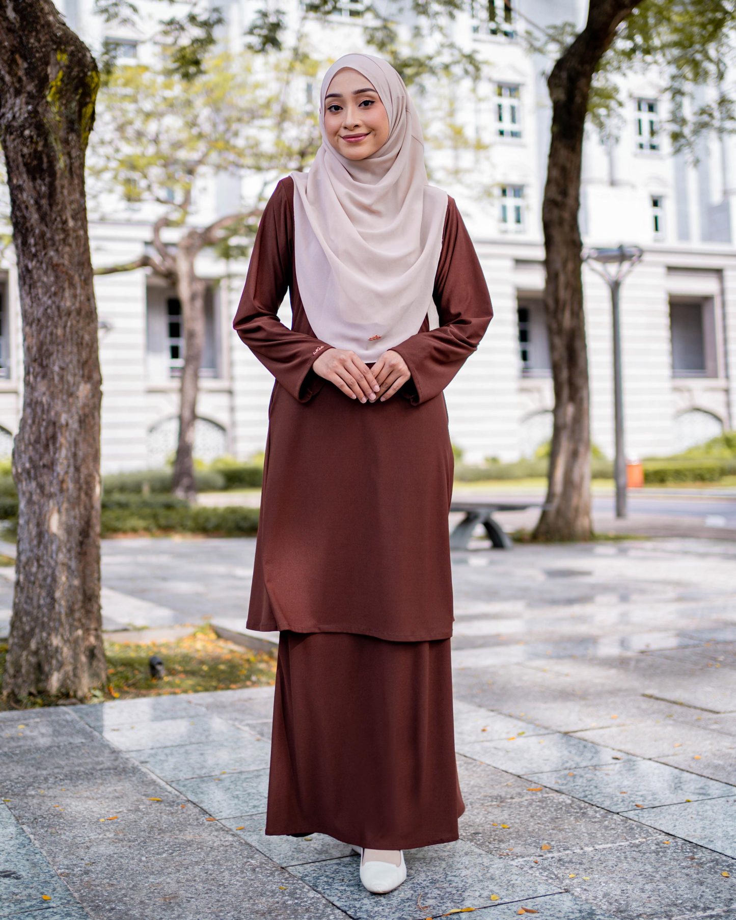 Baju Kurung Pahang Laura Plain 4.0 - Cocoa Brown