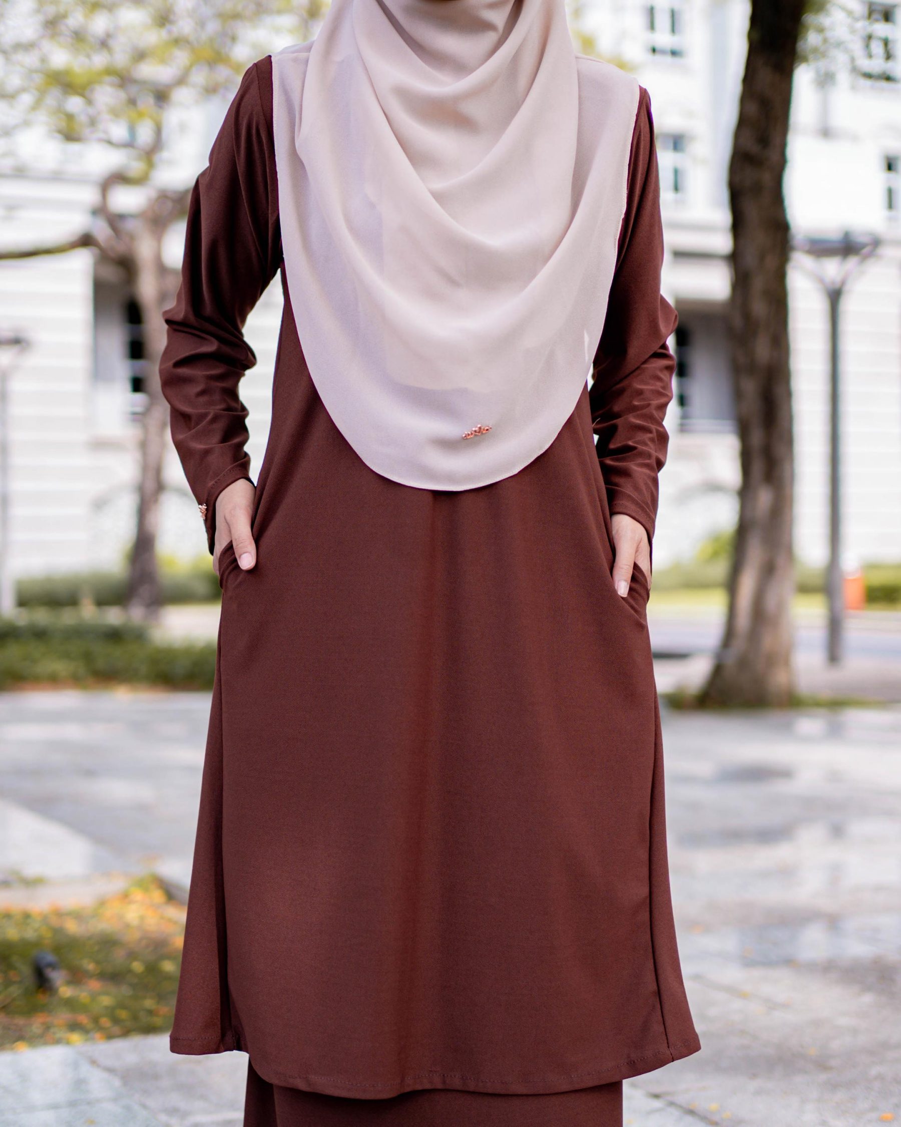 Baju Kurung Pahang Laura Plain 4.0 - Cocoa Brown