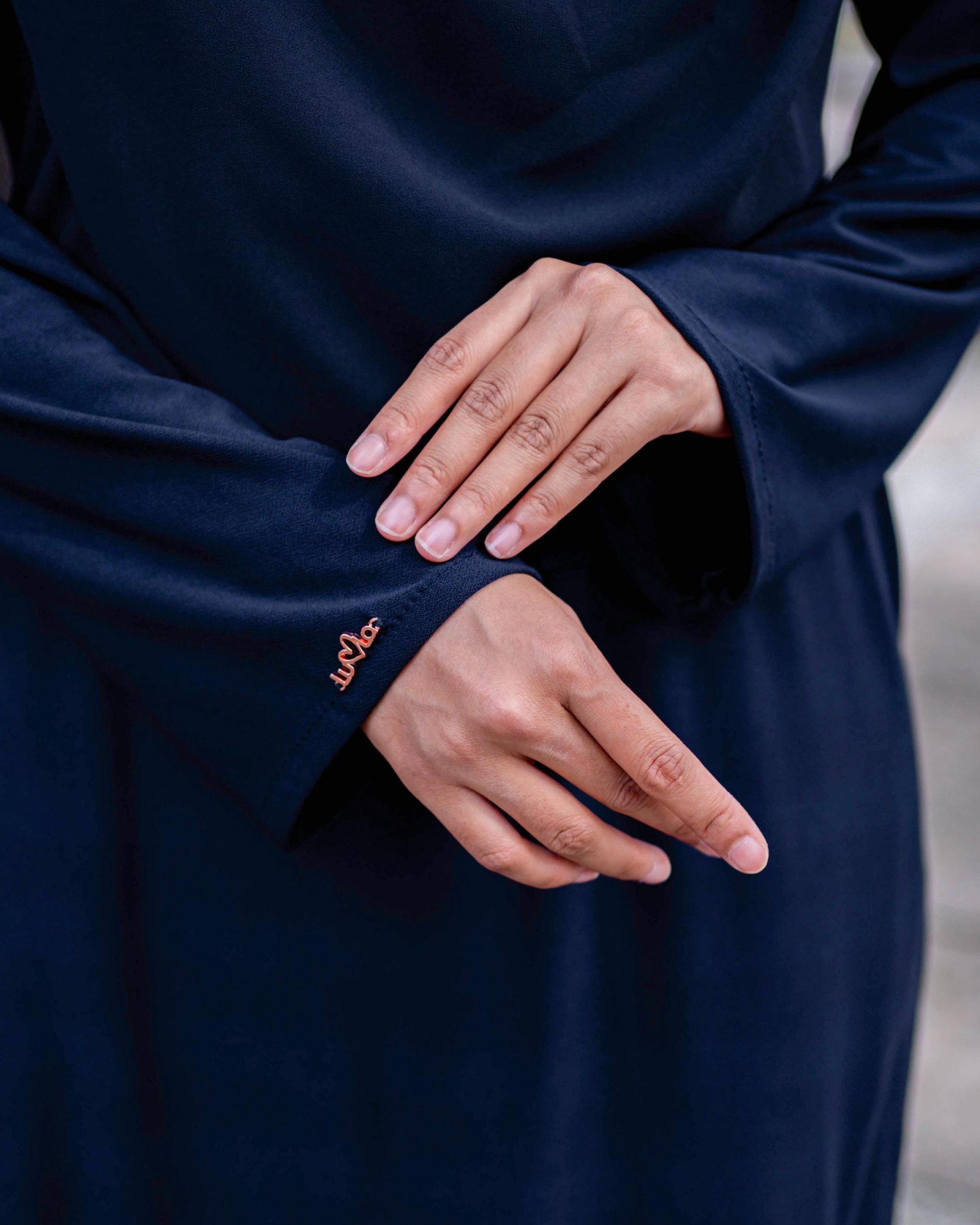 Baju Kurung Pahang Laura Plain 4.0 - Navy Blue