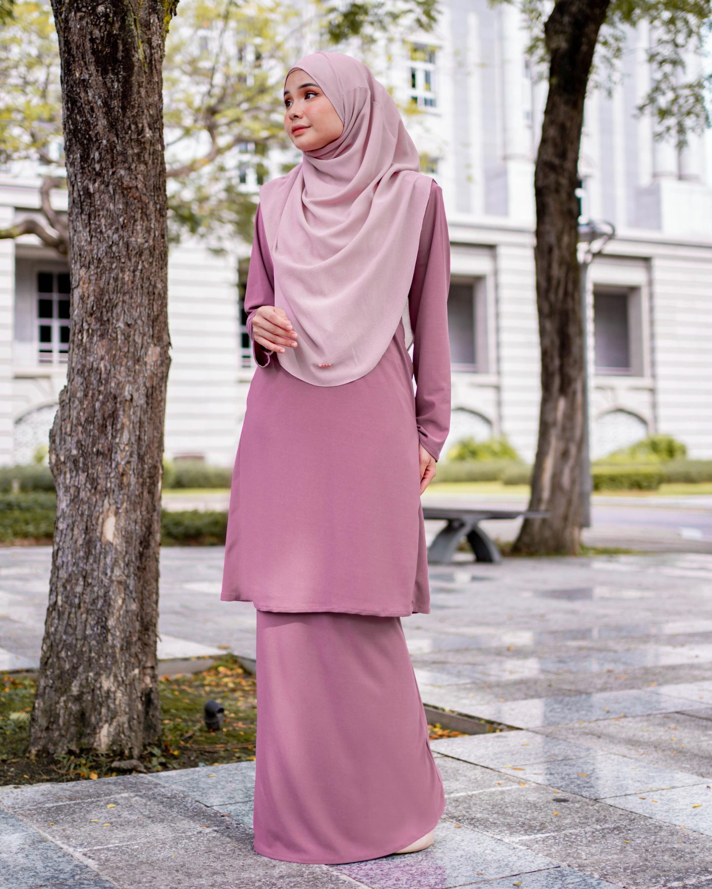 Baju Kurung Pahang Laura Plain 4.0 - Taffy Pink