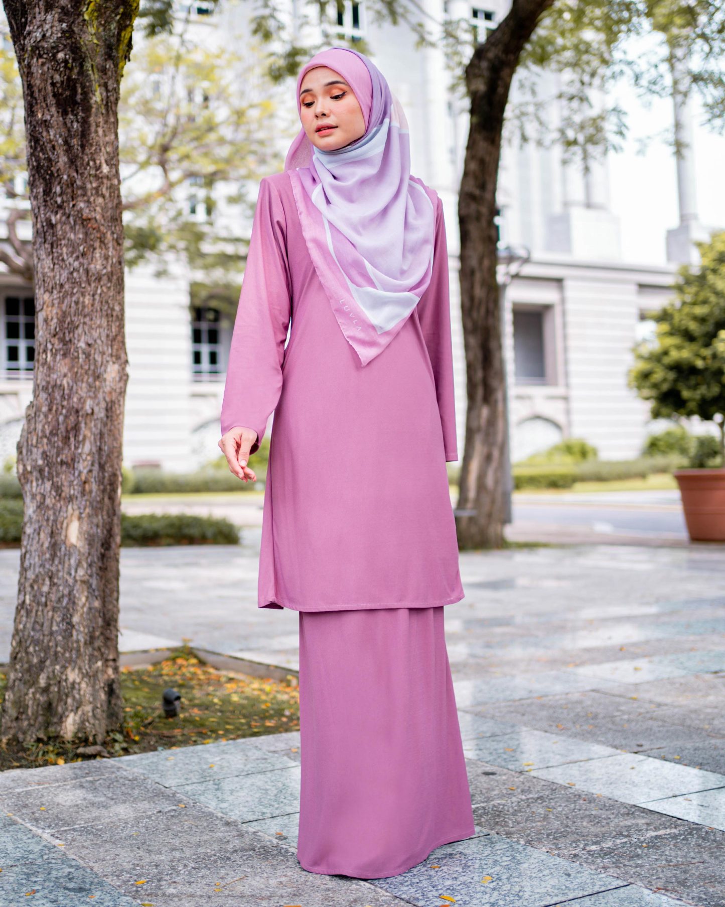 Baju Kurung Pahang Laura Plain 4.0 - Sweet Pink