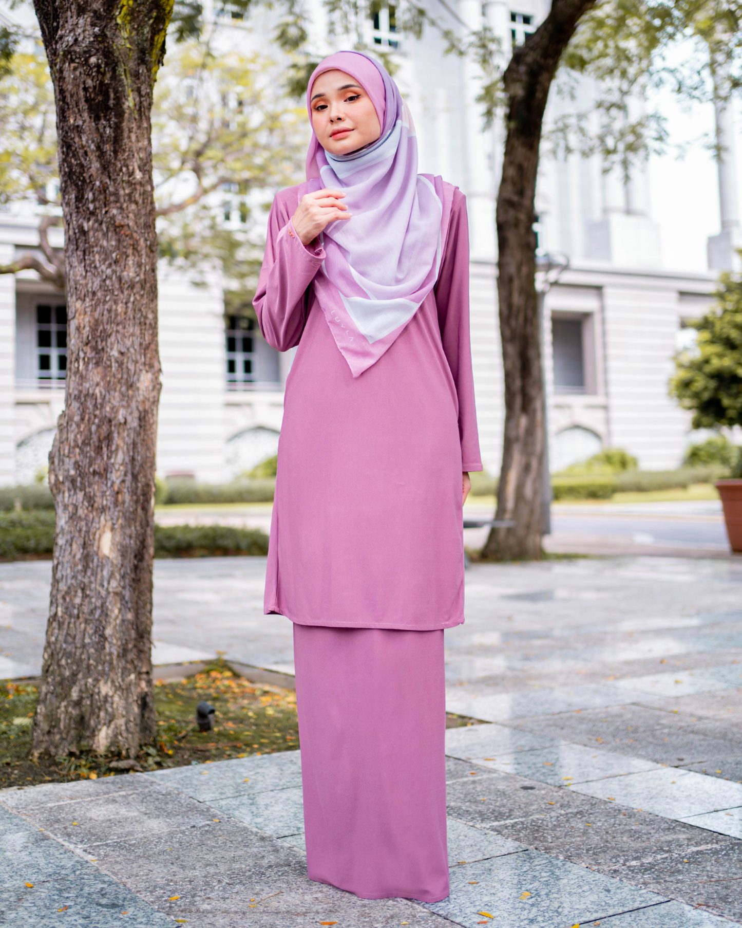 Baju Kurung Pahang Laura Plain 4.0 - Sweet Pink