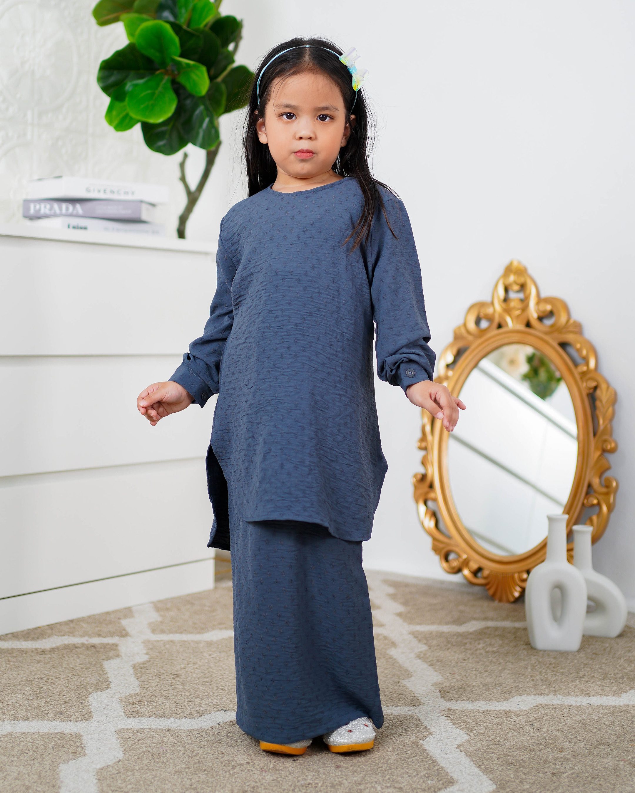 Baju Kurung Lisna Kids Laluna X MCC - Aegen Blue