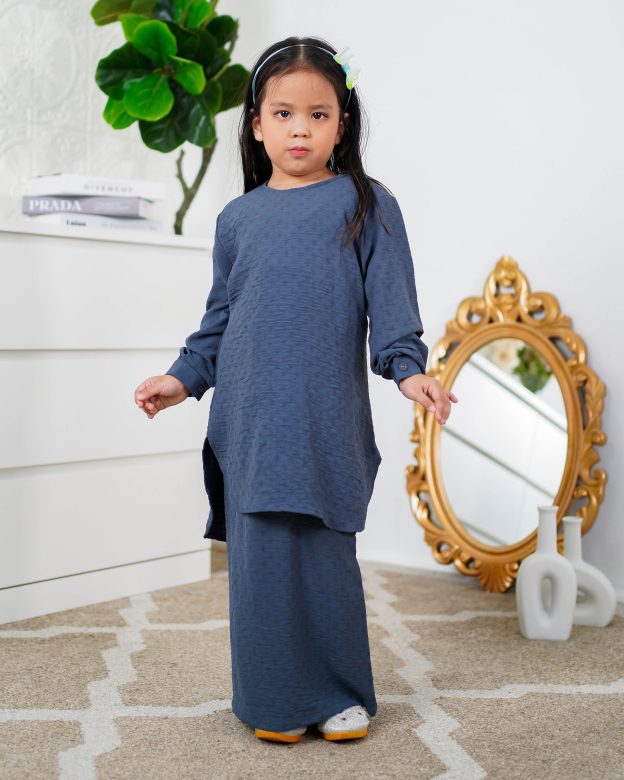 Baju Kurung Lisna Kids Laluna X MCC - Aegen Blue