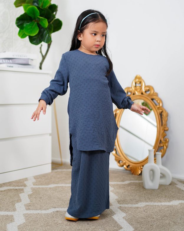 Baju Kurung Lisna Kids Laluna X MCC - Aegen Blue