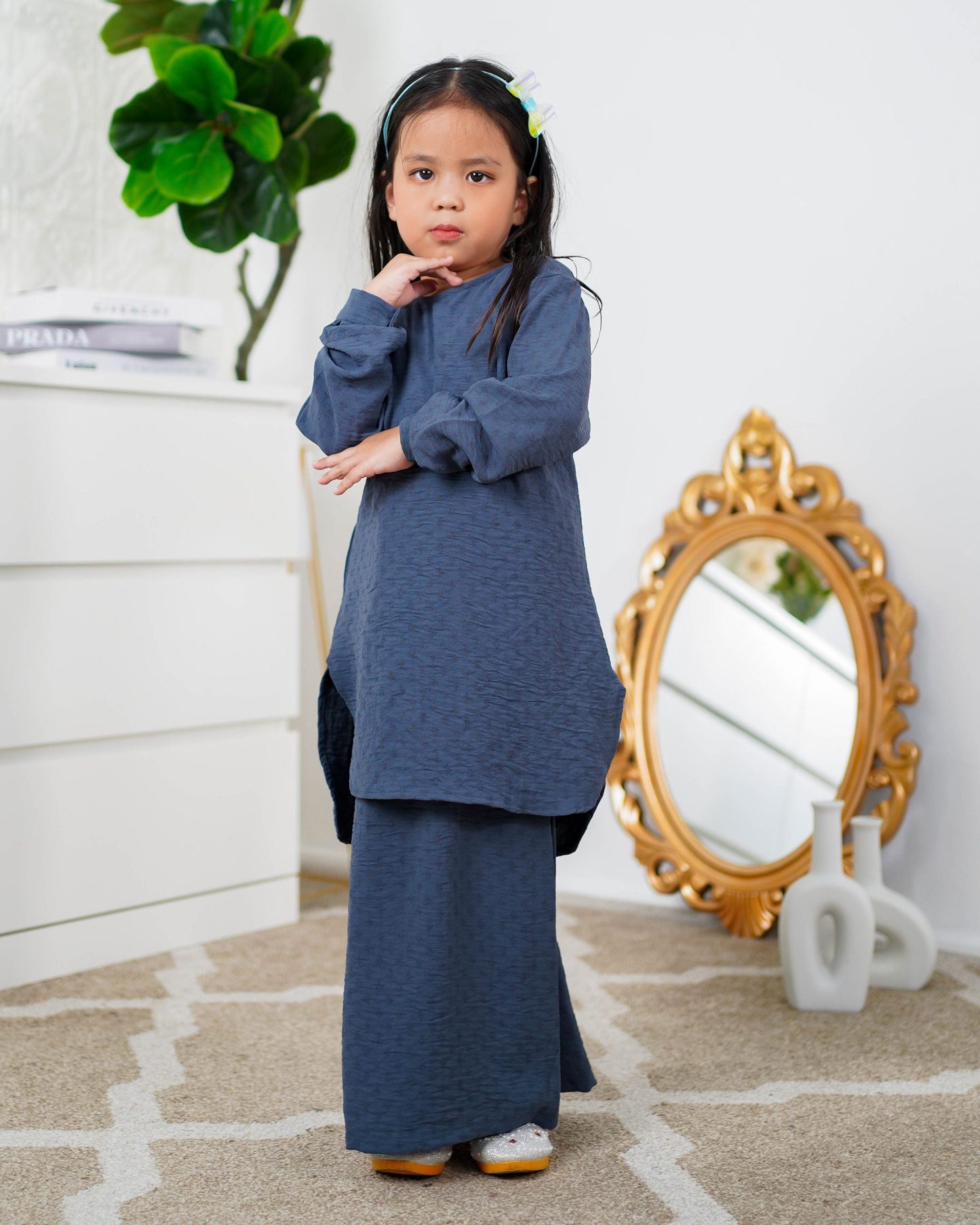 Baju Kurung Lisna Kids Laluna X MCC - Aegen Blue
