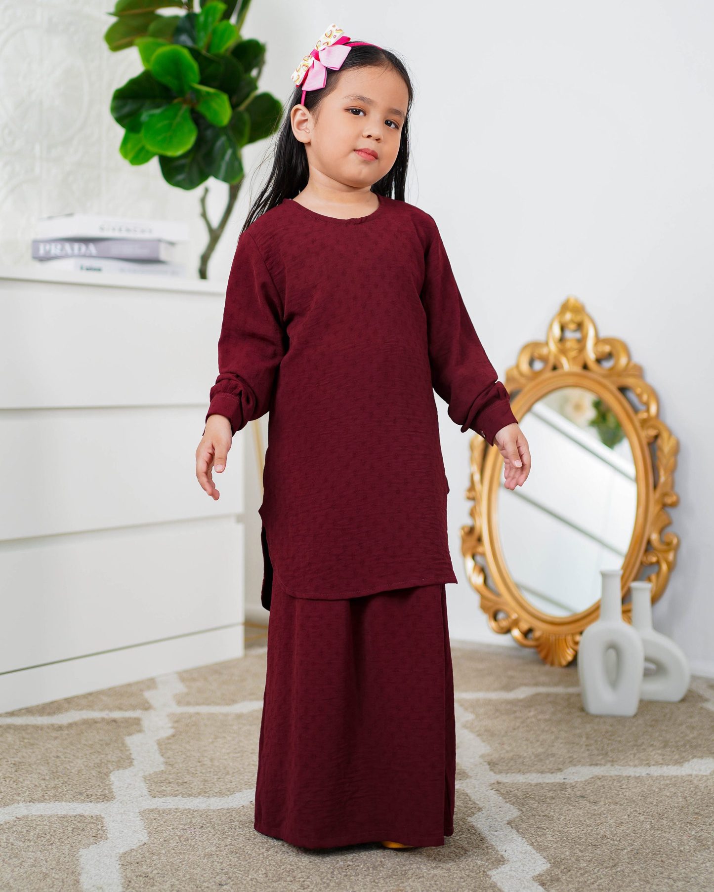 Baju Kurung Lisna Kids Laluna X MCC - Maroon