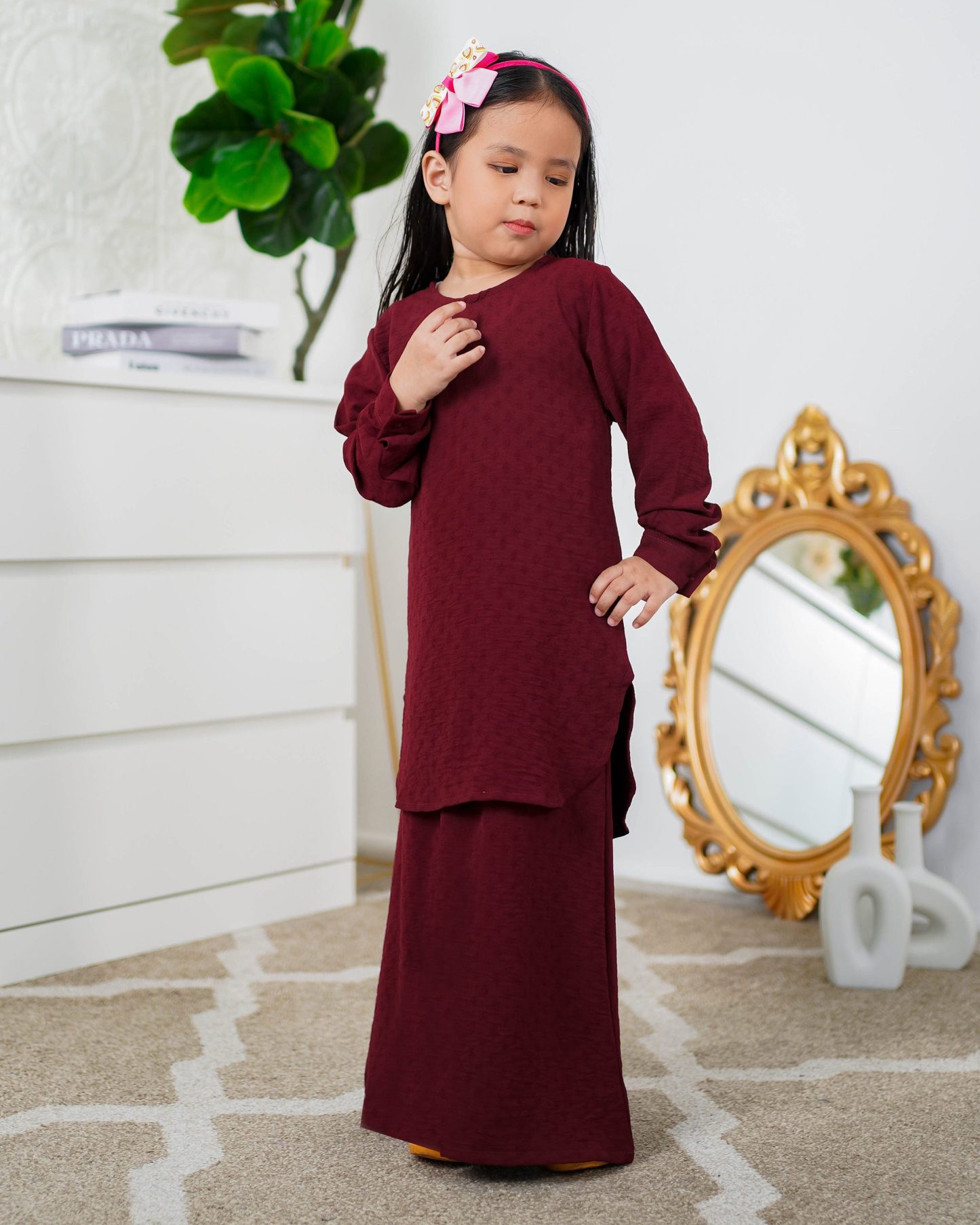 Baju Kurung Lisna Kids Laluna X MCC - Maroon