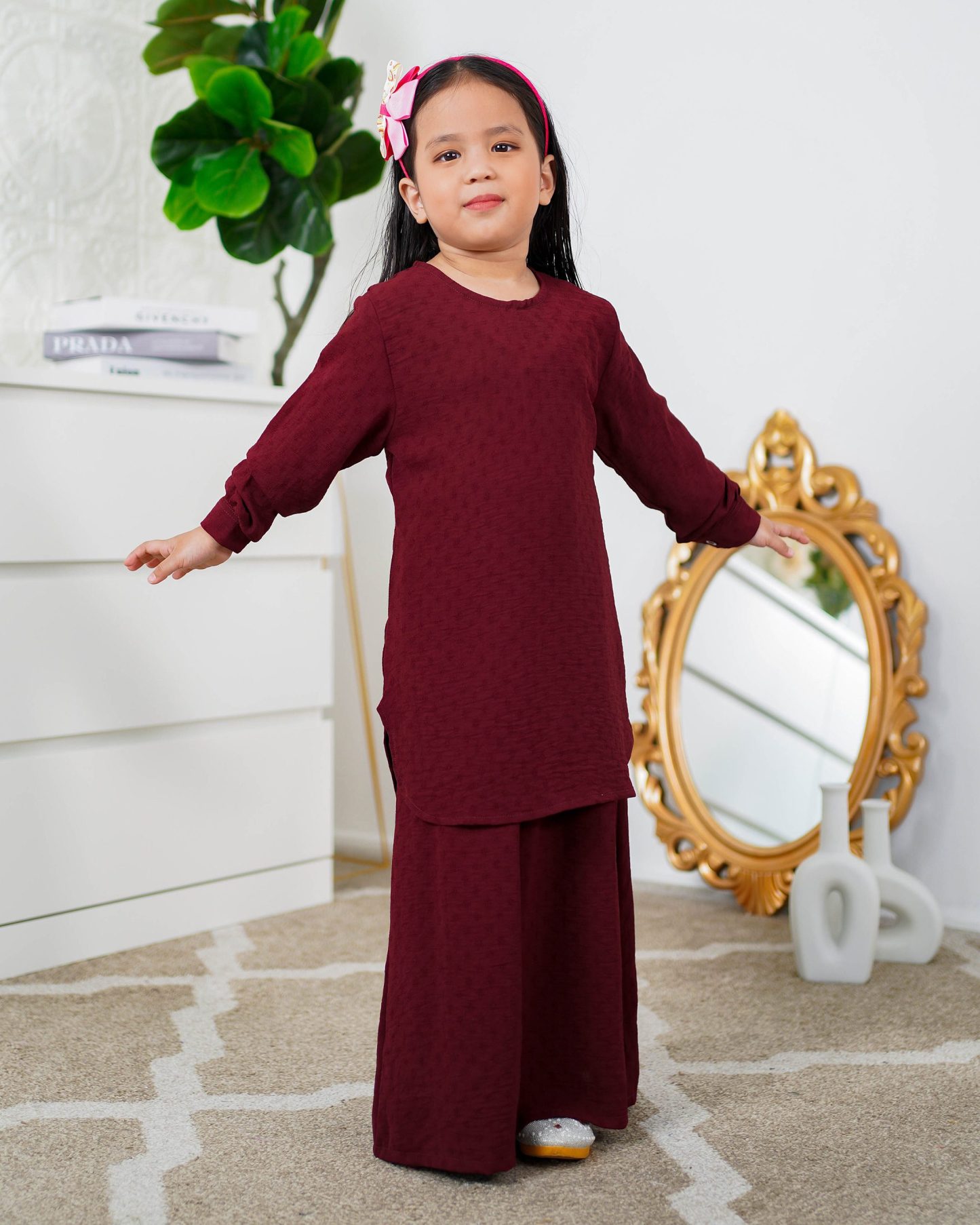 Baju Kurung Lisna Kids Laluna X MCC - Maroon