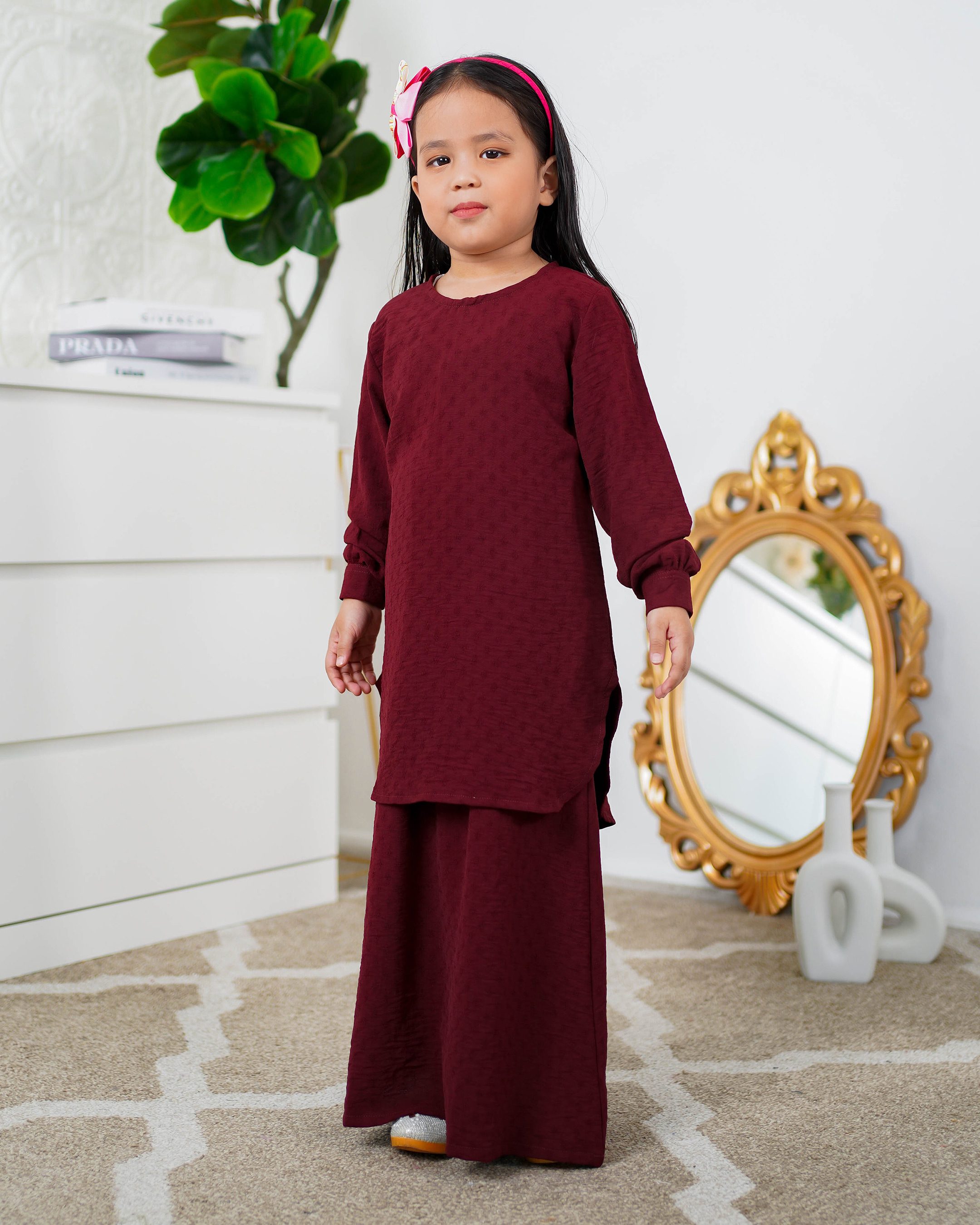 Baju Kurung Lisna Kids Laluna X MCC - Maroon