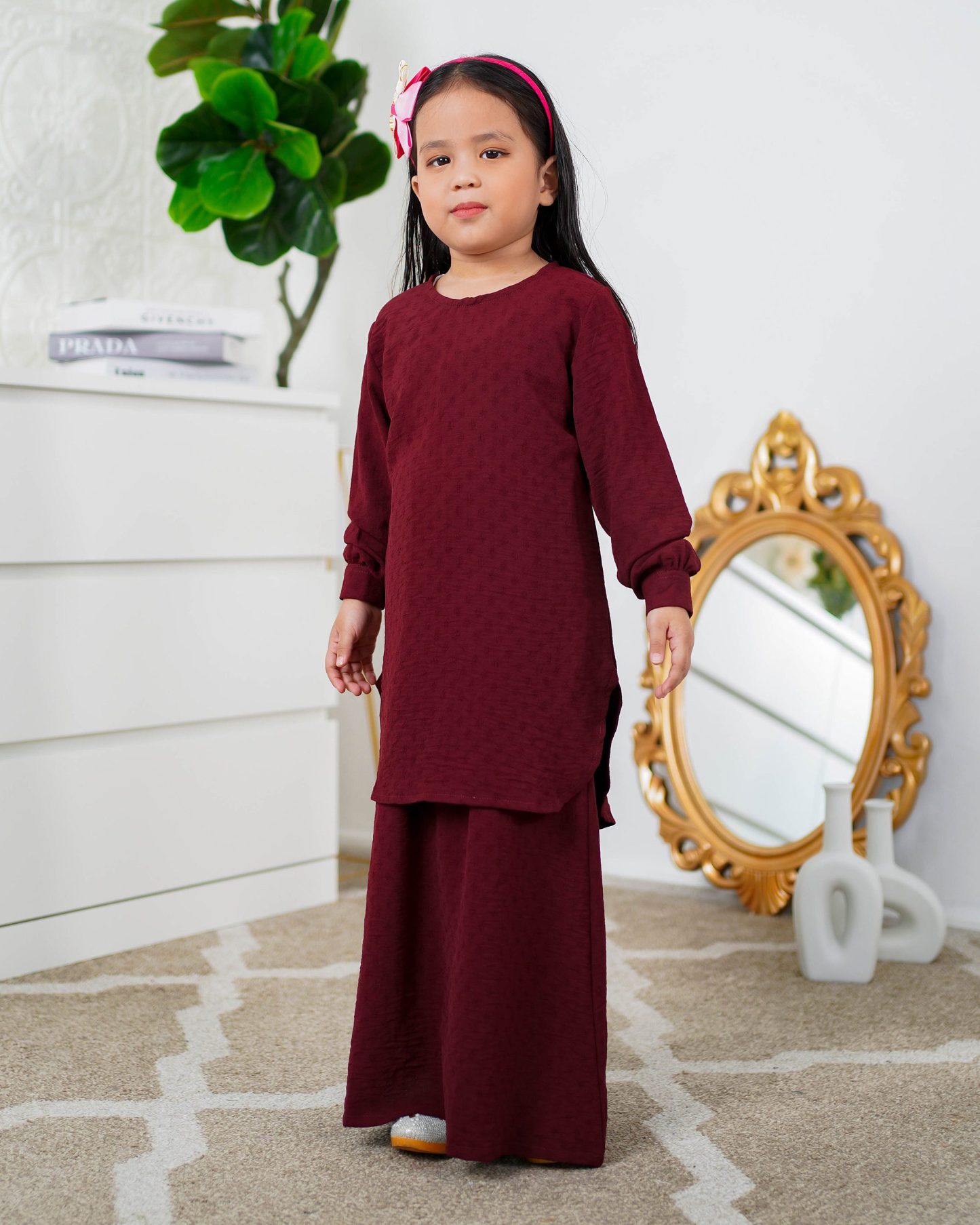 Baju Kurung Lisna Kids Laluna X MCC - Maroon