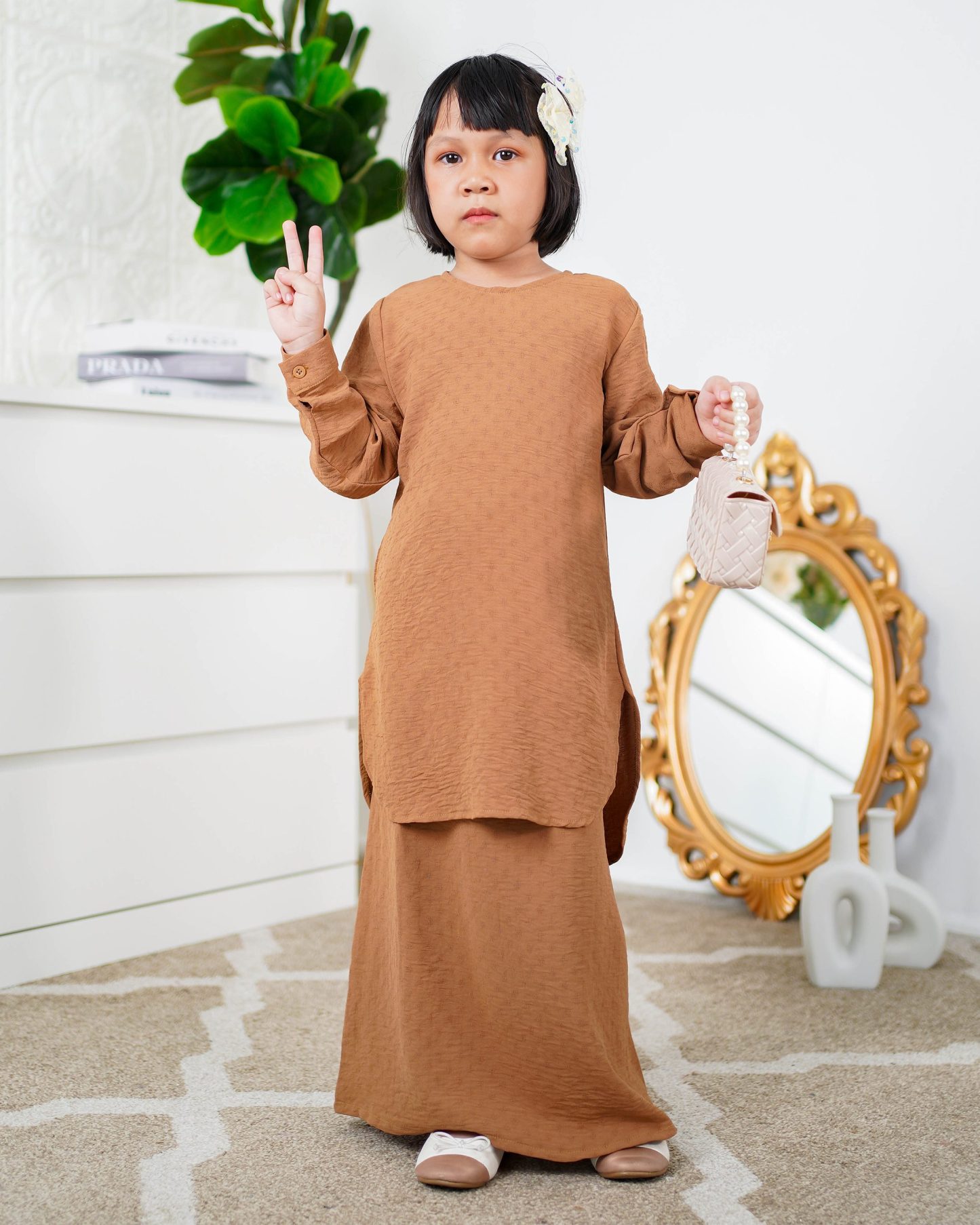 Baju Kurung Lisna Kids Laluna X MCC - Sable Brown