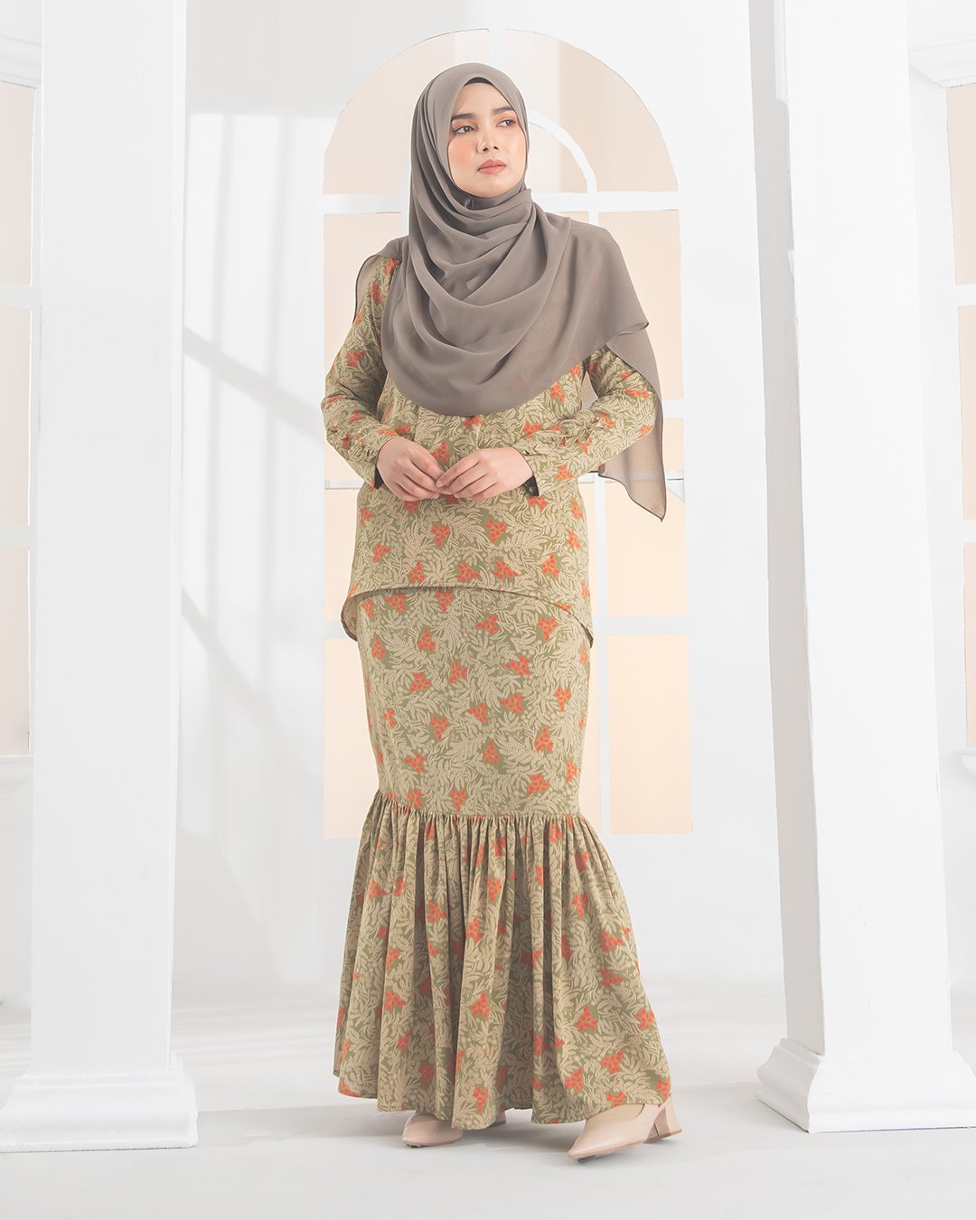 Baju Kurung Livia Laluna X MCC - Pickle Green