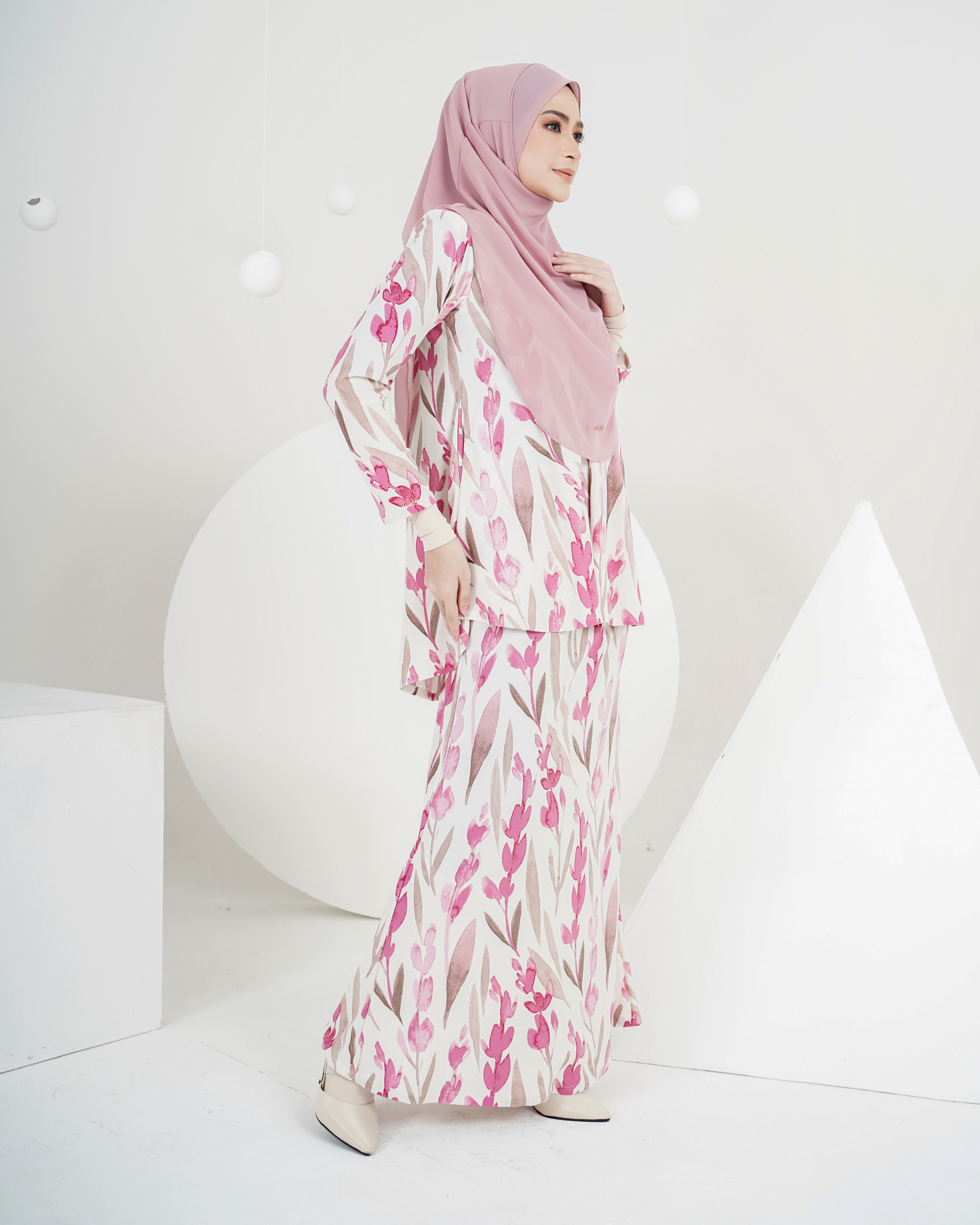 Baju Kurung Lola Printed 2.0 - Pink Paradise
