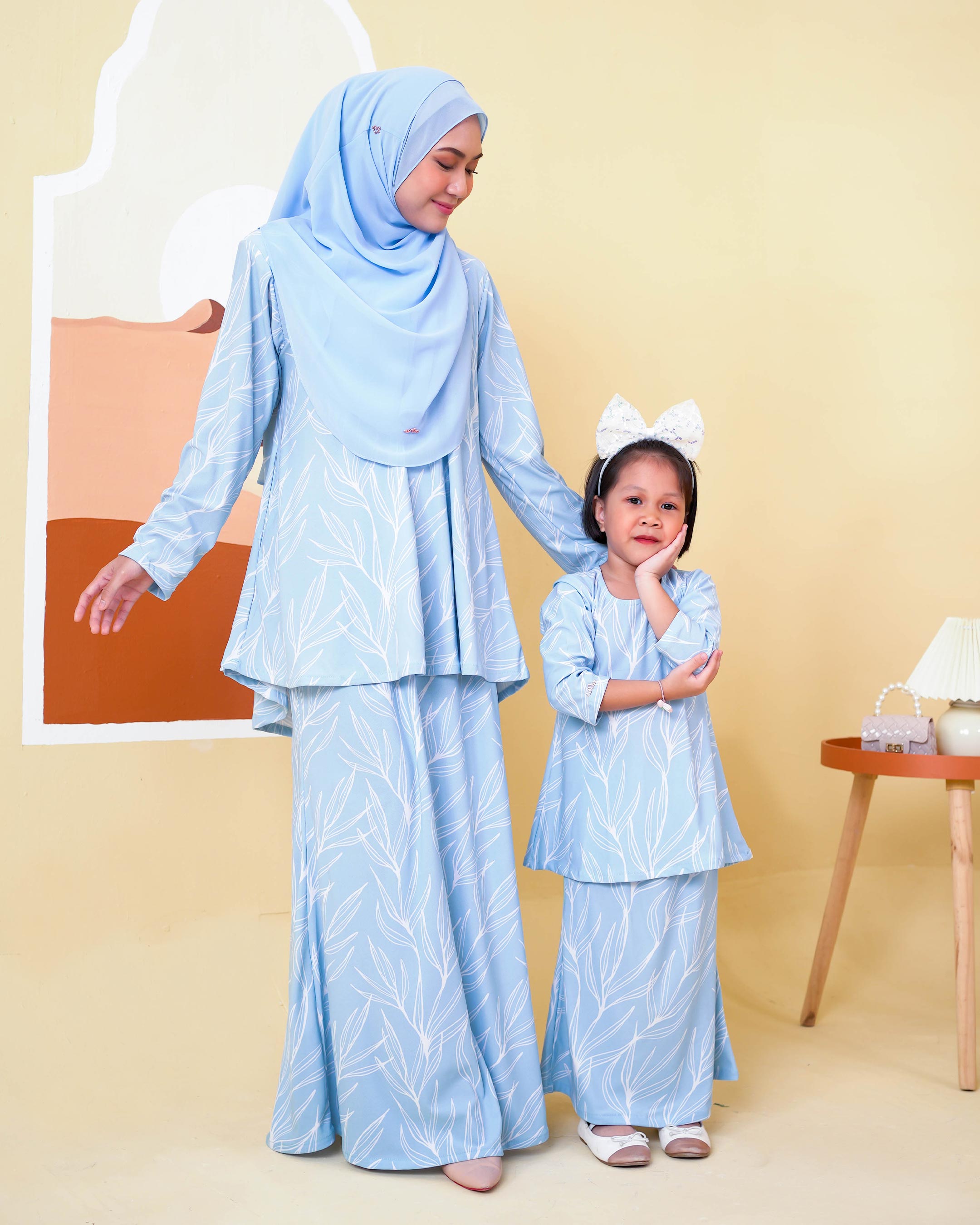 Baju Kurung Lola Printed Kids 2.0 - Aspen Blue