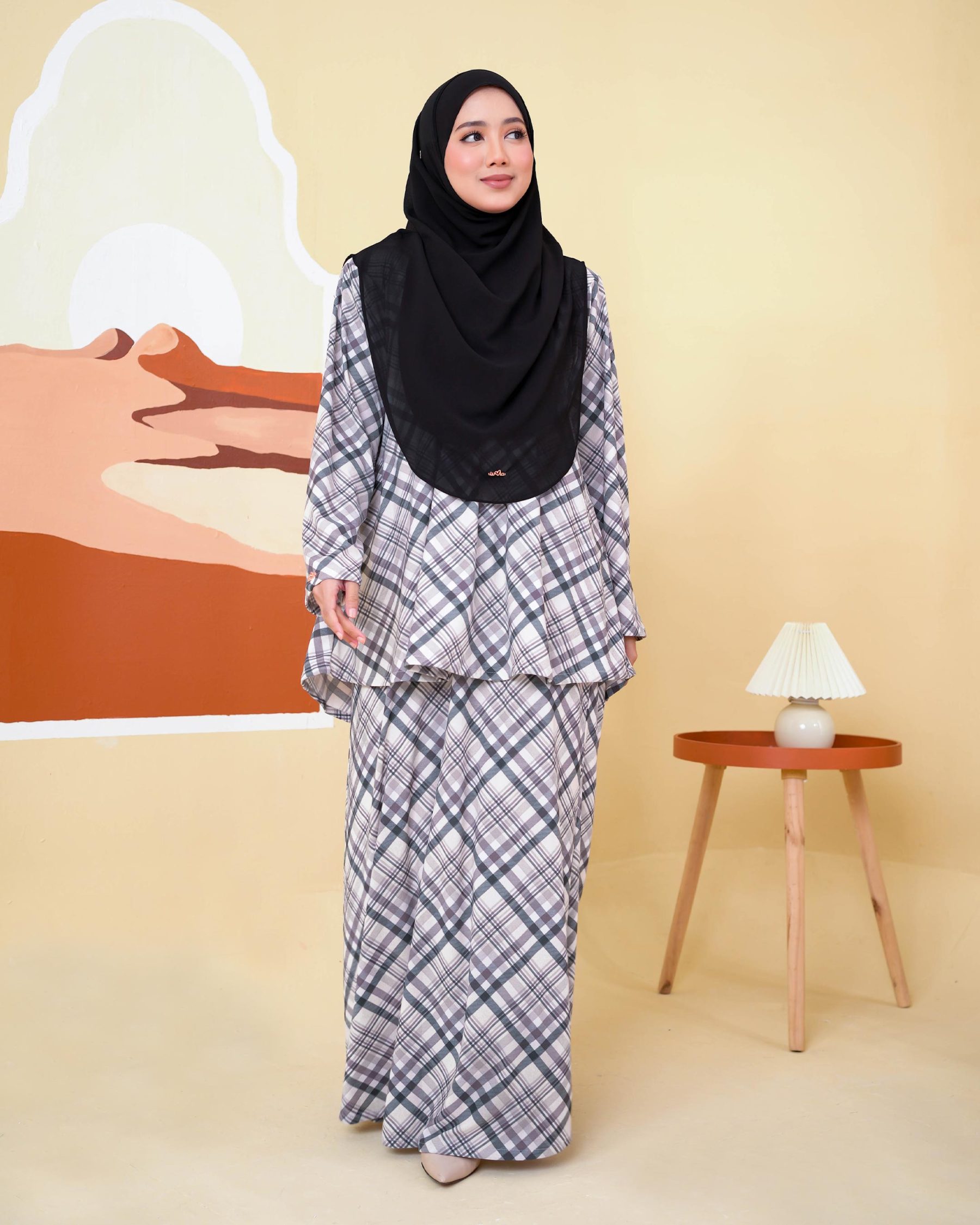 Baju Kurung Lola Printed 2.0 - Gingham Matte