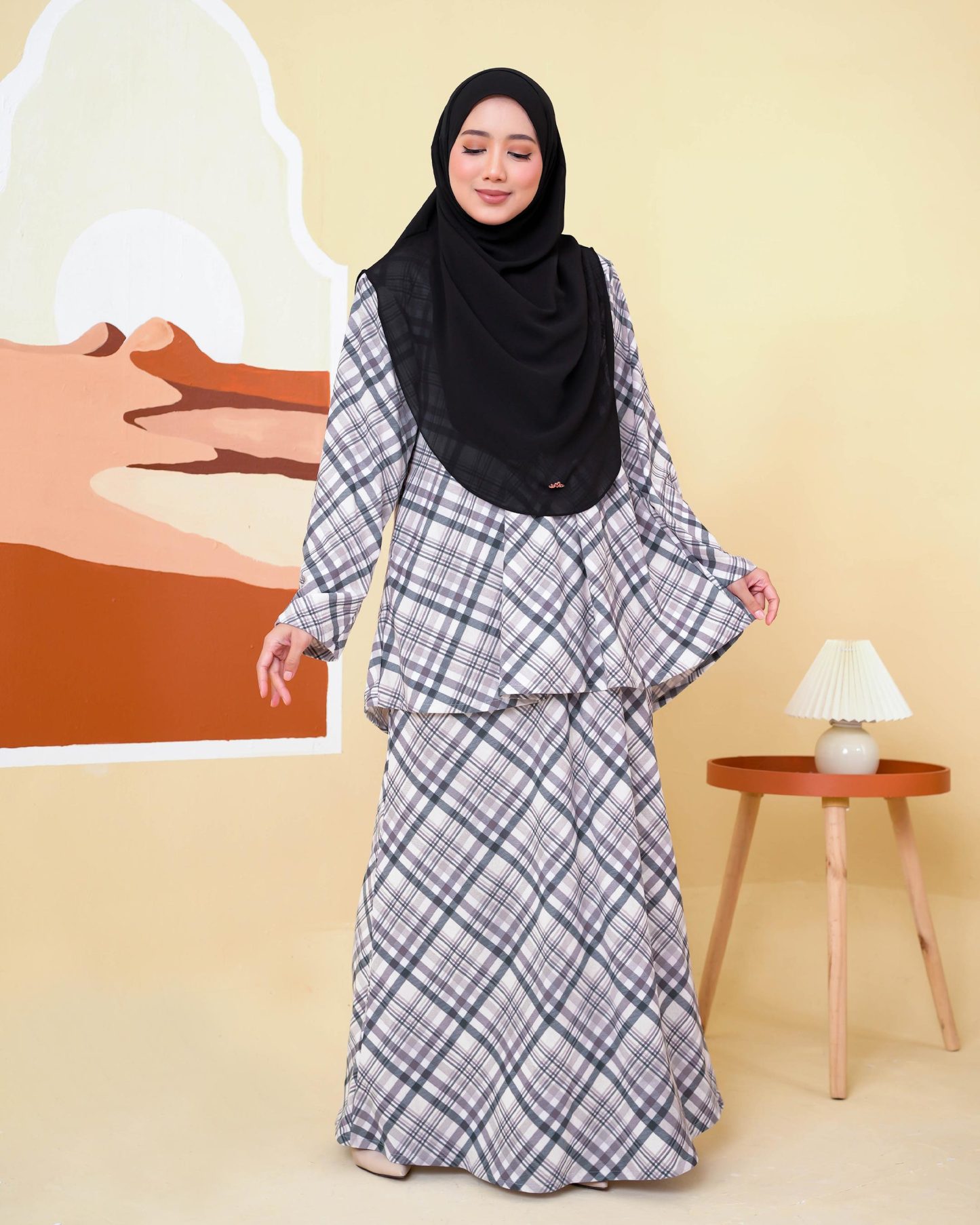 Baju Kurung Lola Printed 2.0 - Gingham Matte