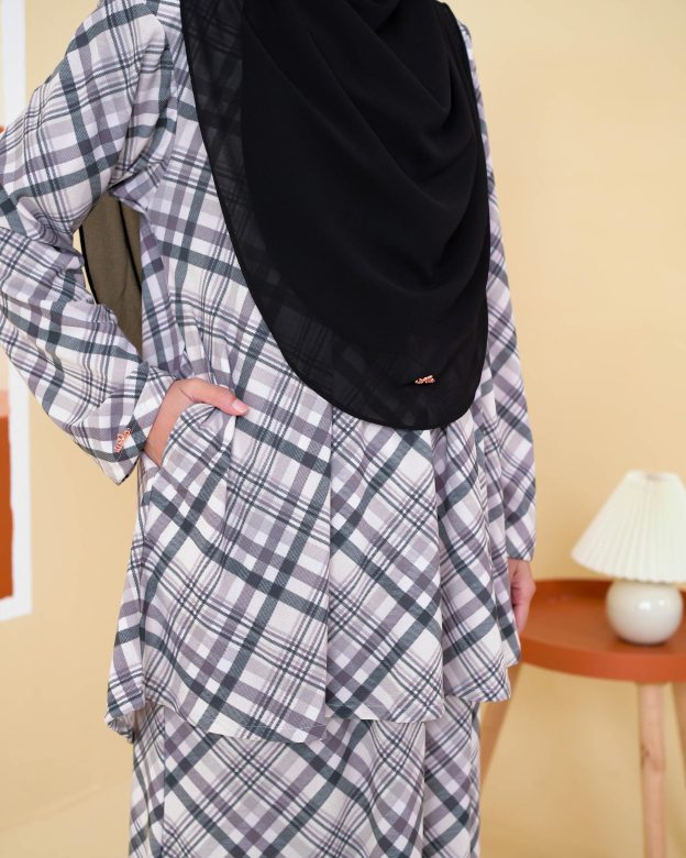 Baju Kurung Lola Printed 2.0 - Gingham Matte