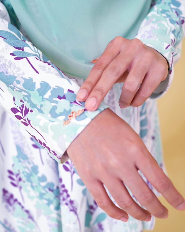 Baju Kurung Lola Printed 2.0 - Mint Lavender