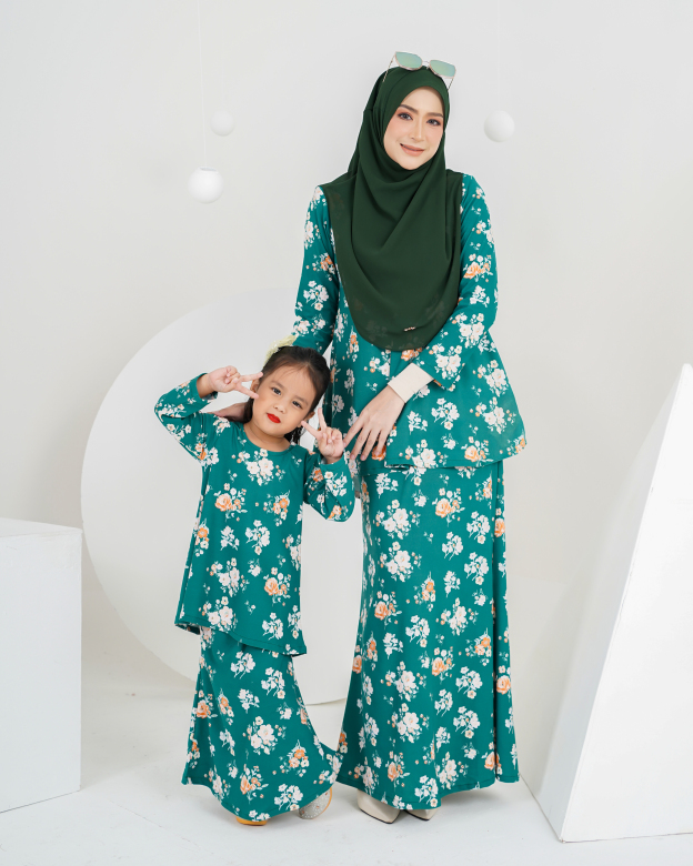 Baju Kurung Lola Printed 2.0 - Vardia Emerald