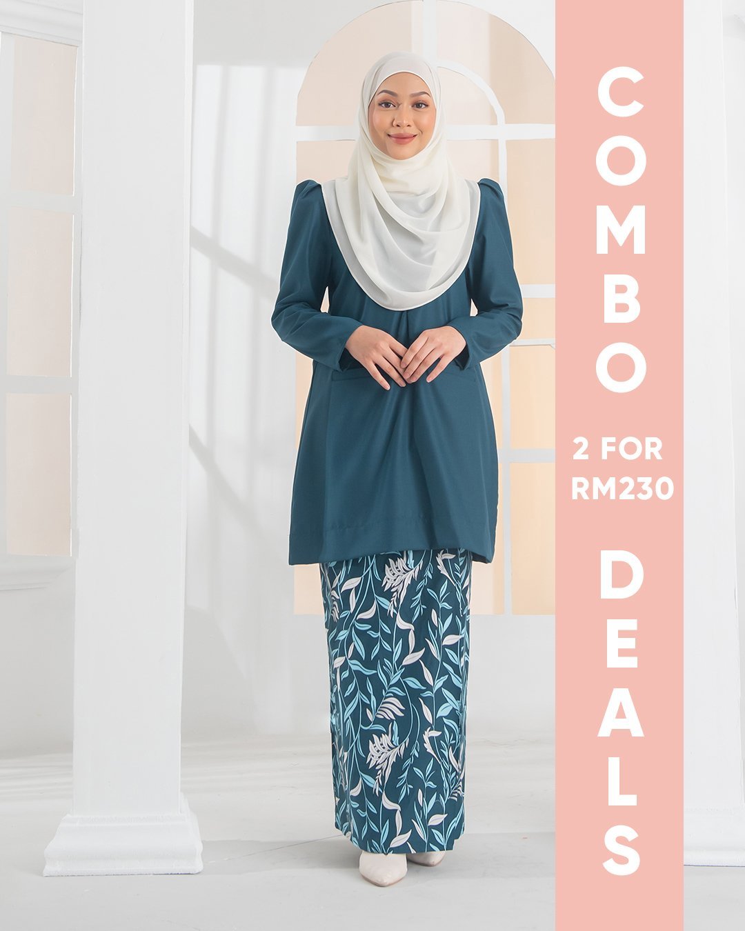 Baju Kurung Kedah Puffy Lucy Laluna X MCC - Emerald Green