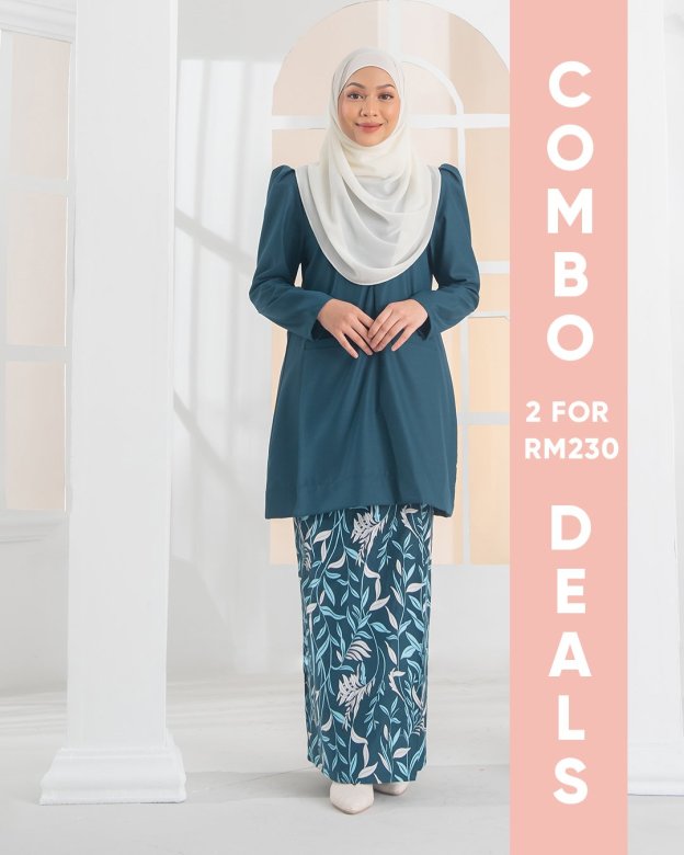 Baju Kurung Kedah Puffy Lucy Laluna X MCC - Emerald Green