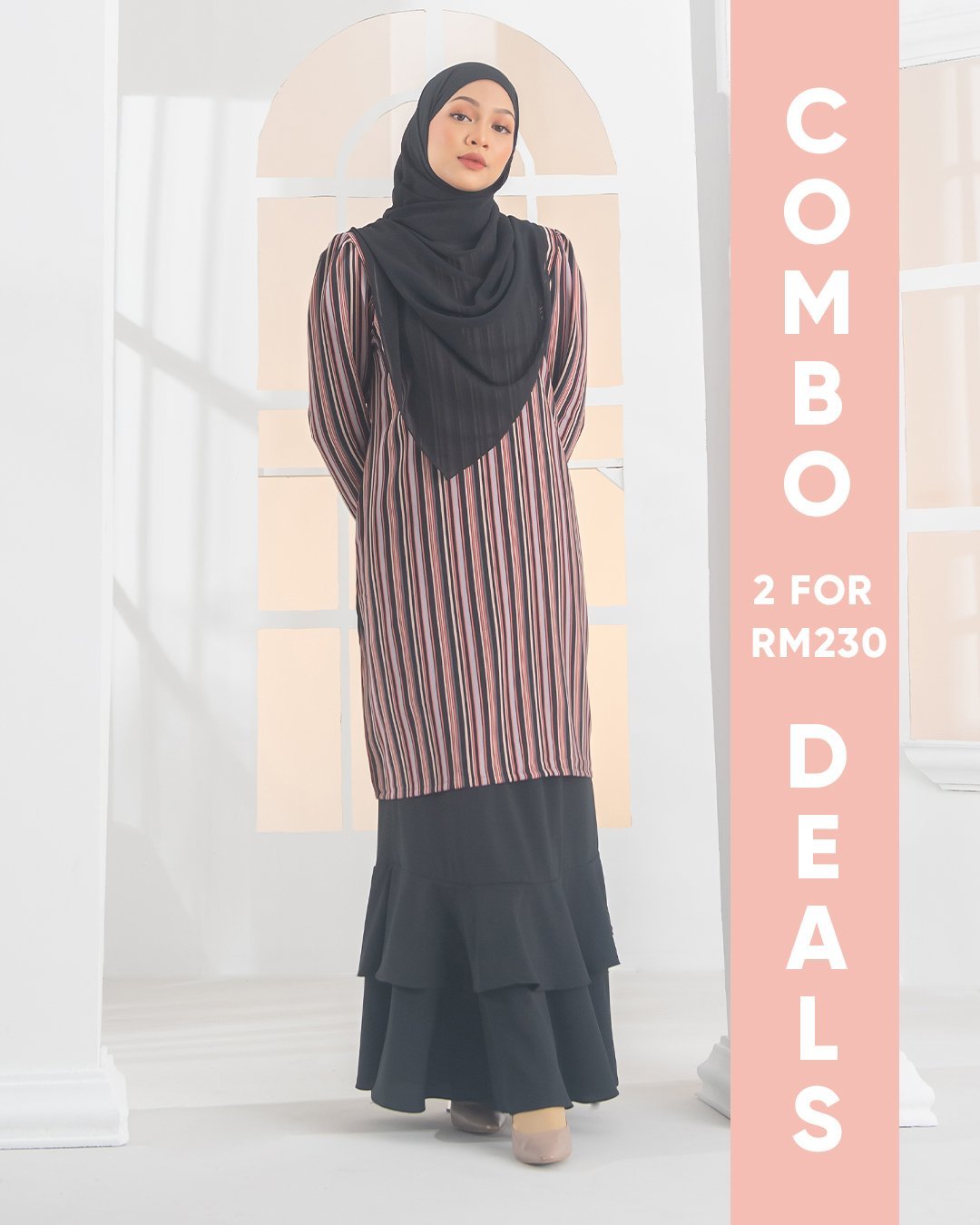 Baju Kurung Moden Puffy Luna Laluna X MCC – Classic Black