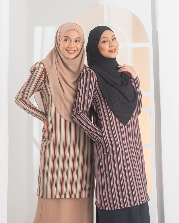 Baju Kurung Moden Puffy Luna Laluna X MCC – Sandy Nude