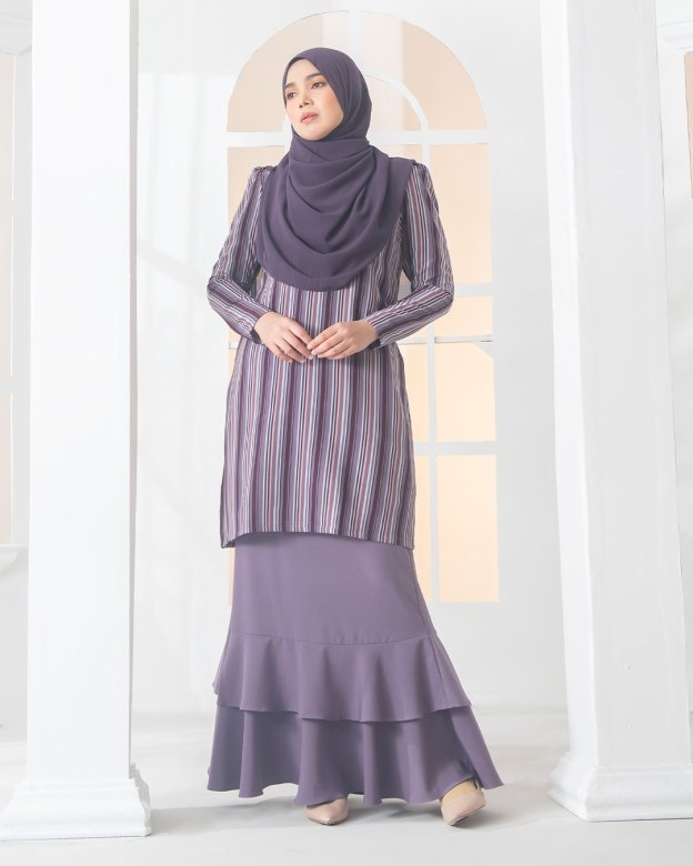 Baju Kurung Moden Puffy Luna Laluna X MCC – Lavender Purple