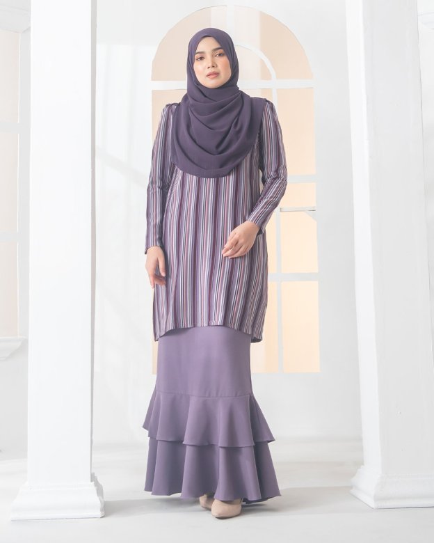 Baju Kurung Moden Puffy Luna Laluna X MCC – Lavender Purple