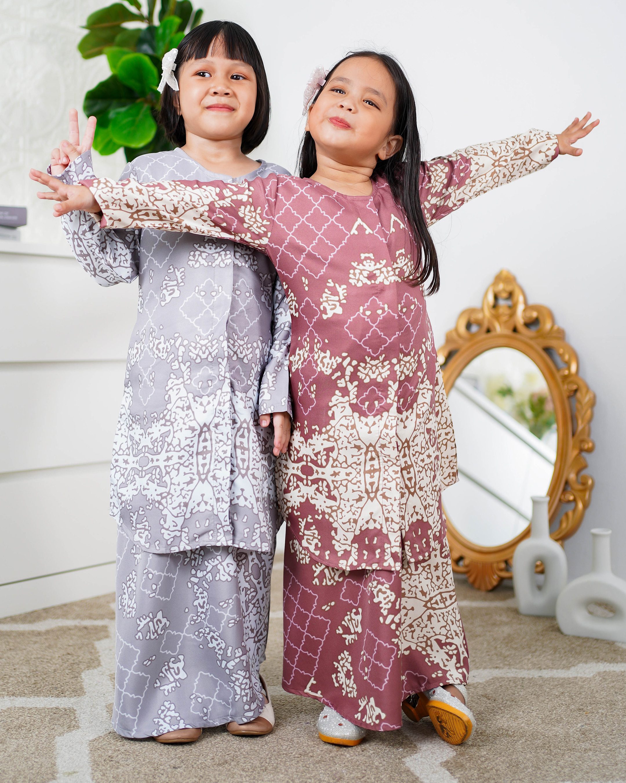 Baju Kurung Moden Afira Kids - Nude Sandy