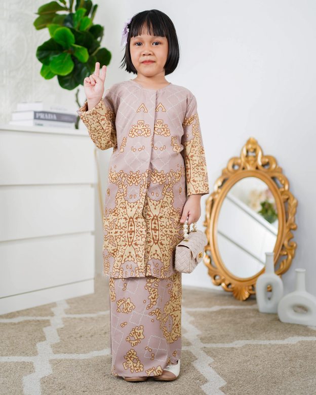 Baju Kurung Moden Afira Kids - Nude Sandy