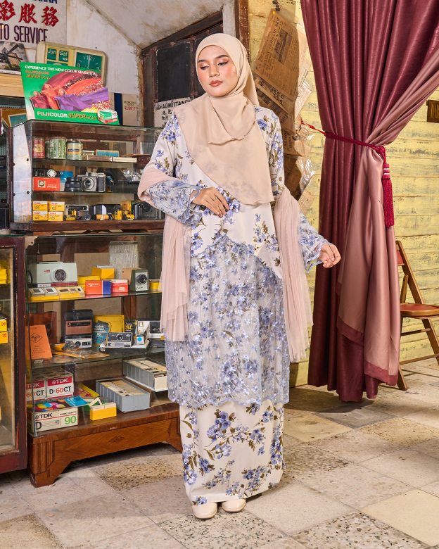 Baju Kurung Moden Sulam Lace Maryam - Lunara