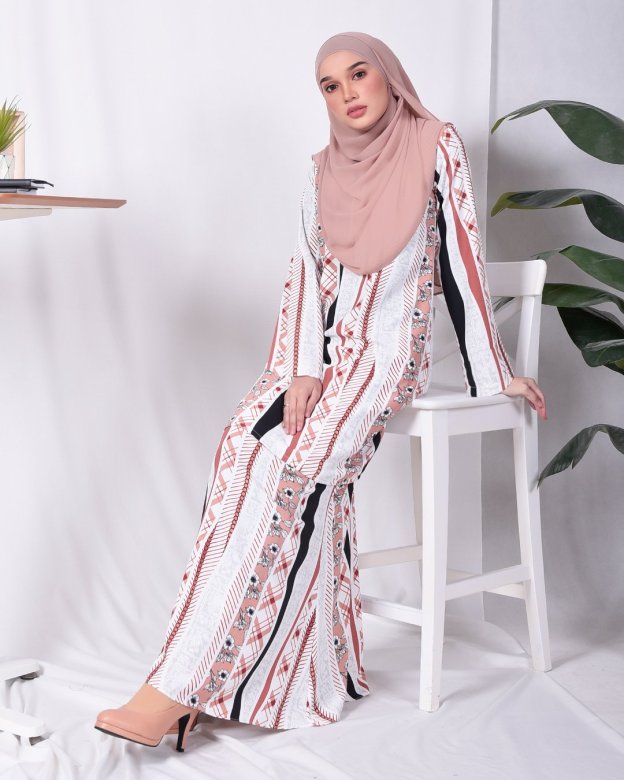 Baju Kurung Moden Tika - Brown