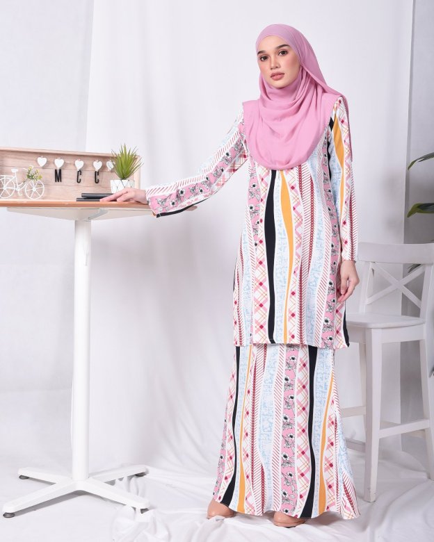 Baju Kurung Moden Tika - Pink