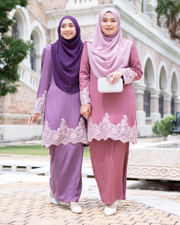 Baju Kurung Moden Lace Hayley - French Violet