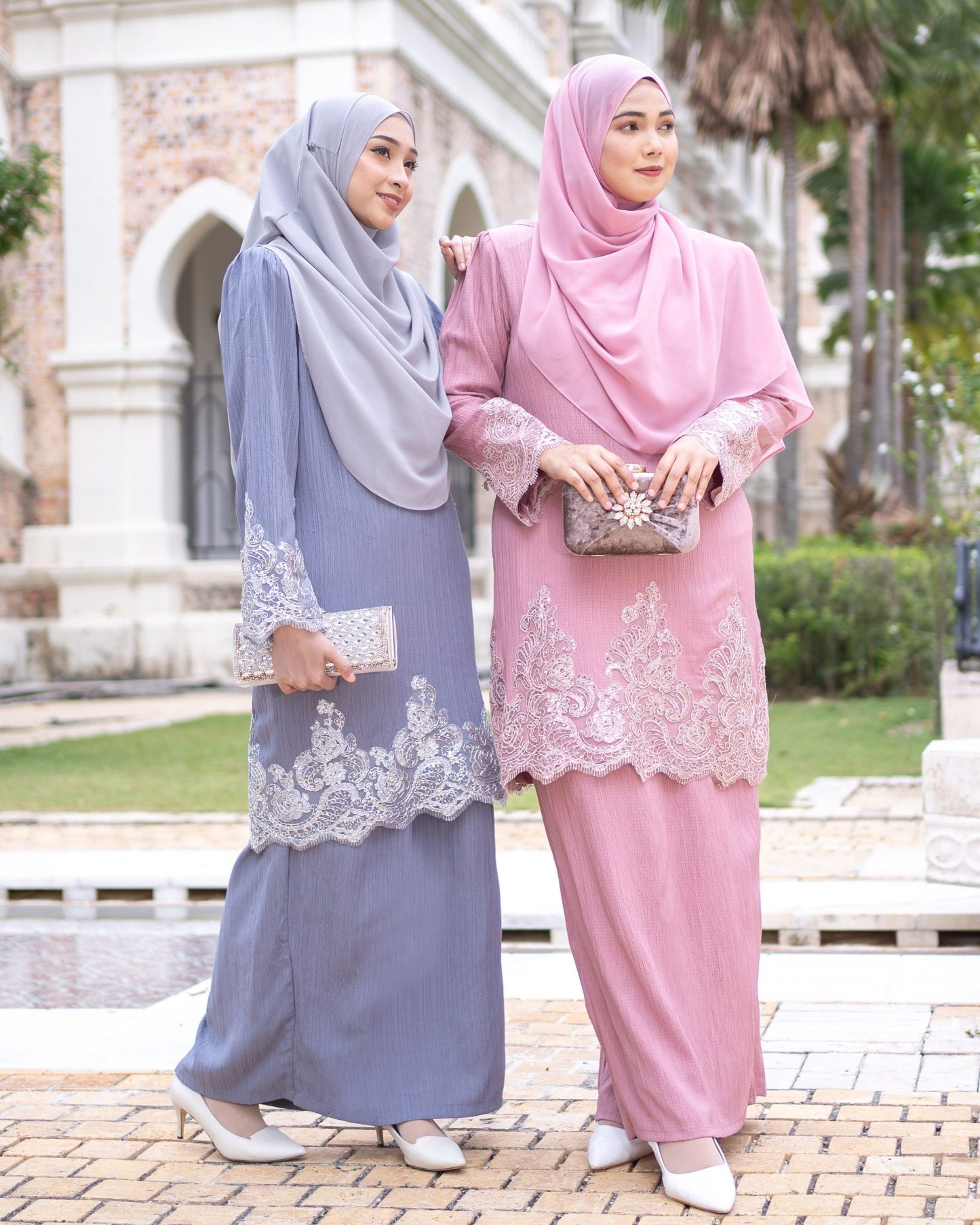 Baju Kurung Moden Lace Hayley - Candy Pink
