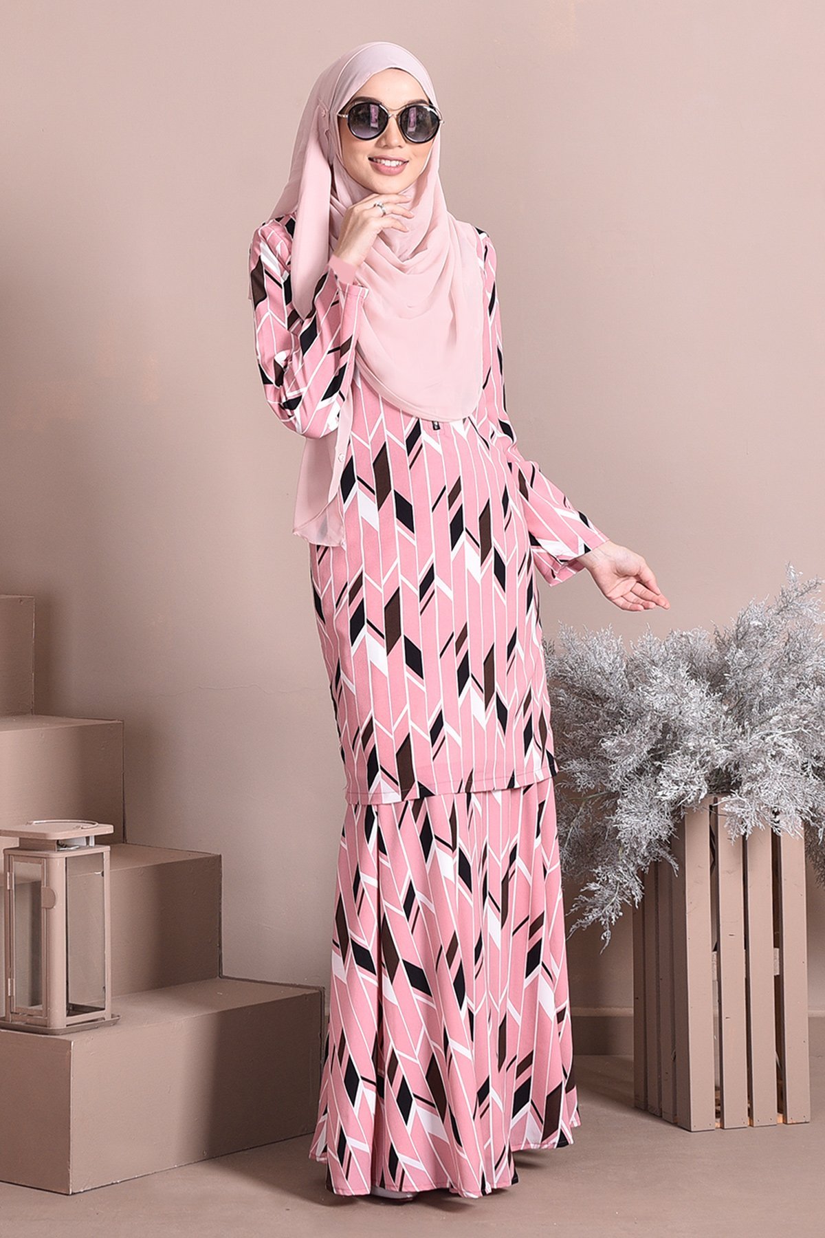 Baju Kurung Nicole - Princess Pink