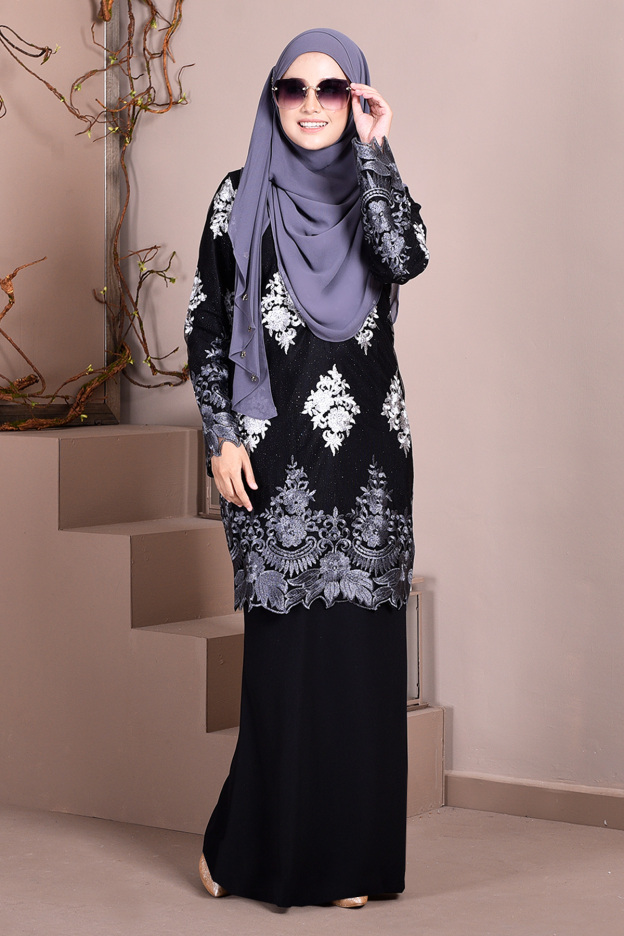 Baju Kurung Lace Ombre Sophie - Mystic Black