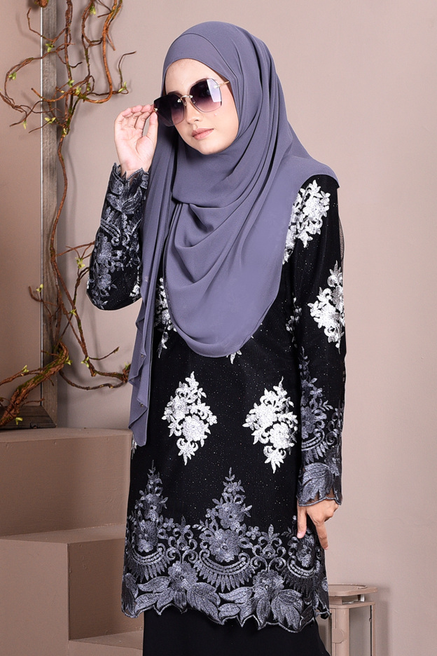 Baju Kurung Lace Ombre Sophie - Mystic Black