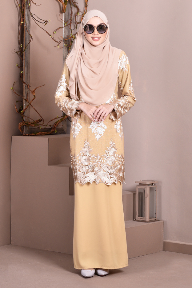 Baju Kurung Lace Ombre Sophie - Lemon Yellow