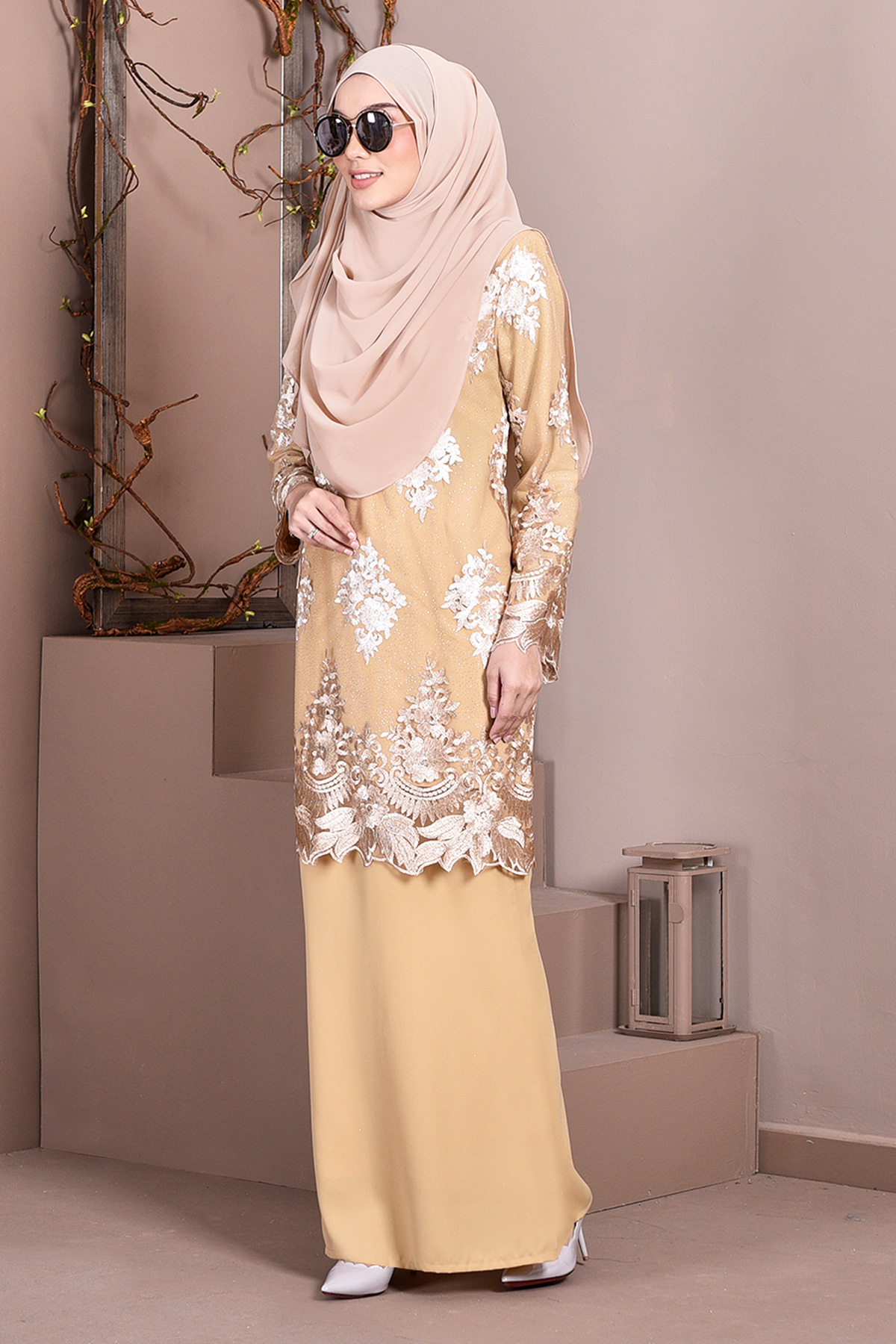 Baju Kurung Lace Ombre Sophie - Lemon Yellow