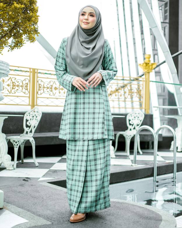 Baju Kurung Pahang Arsela - Mint Green