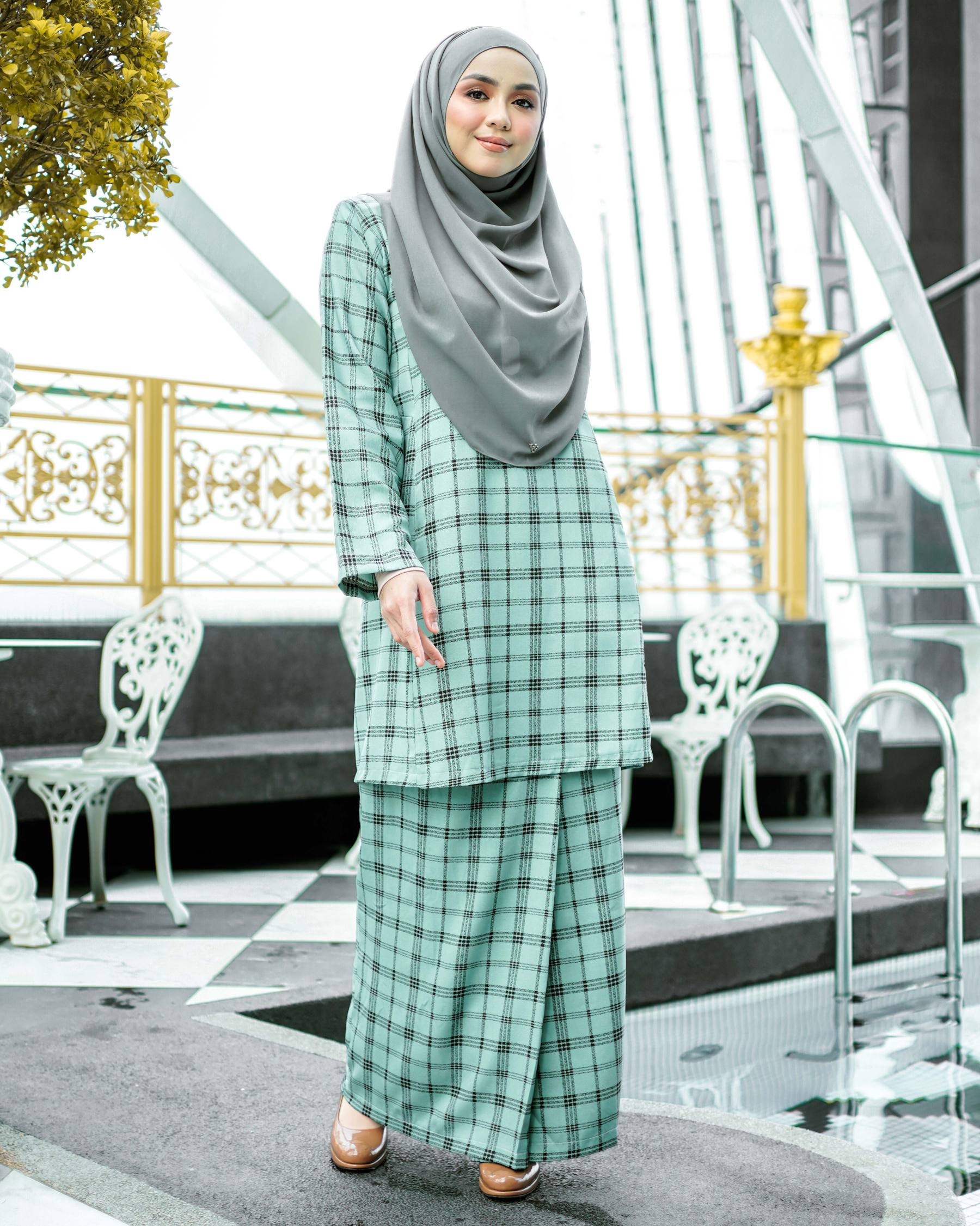 Baju Kurung Pahang Arsela - Mint Green
