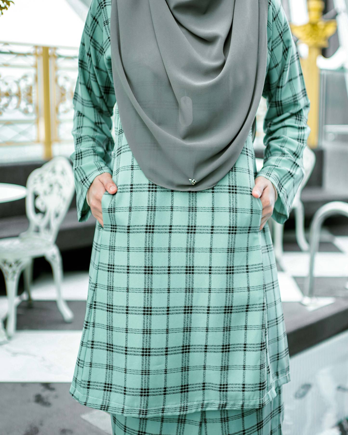 Baju Kurung Pahang Arsela - Mint Green