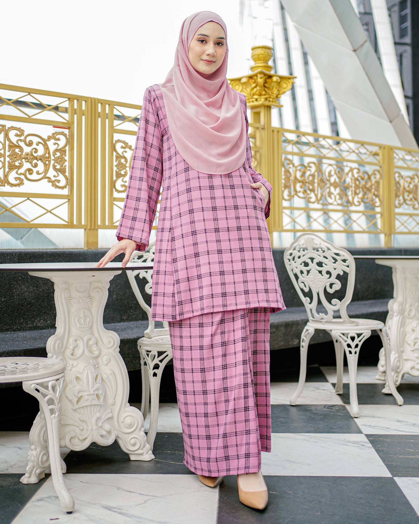 Baju Kurung Pahang Arsela - Taffy Pink