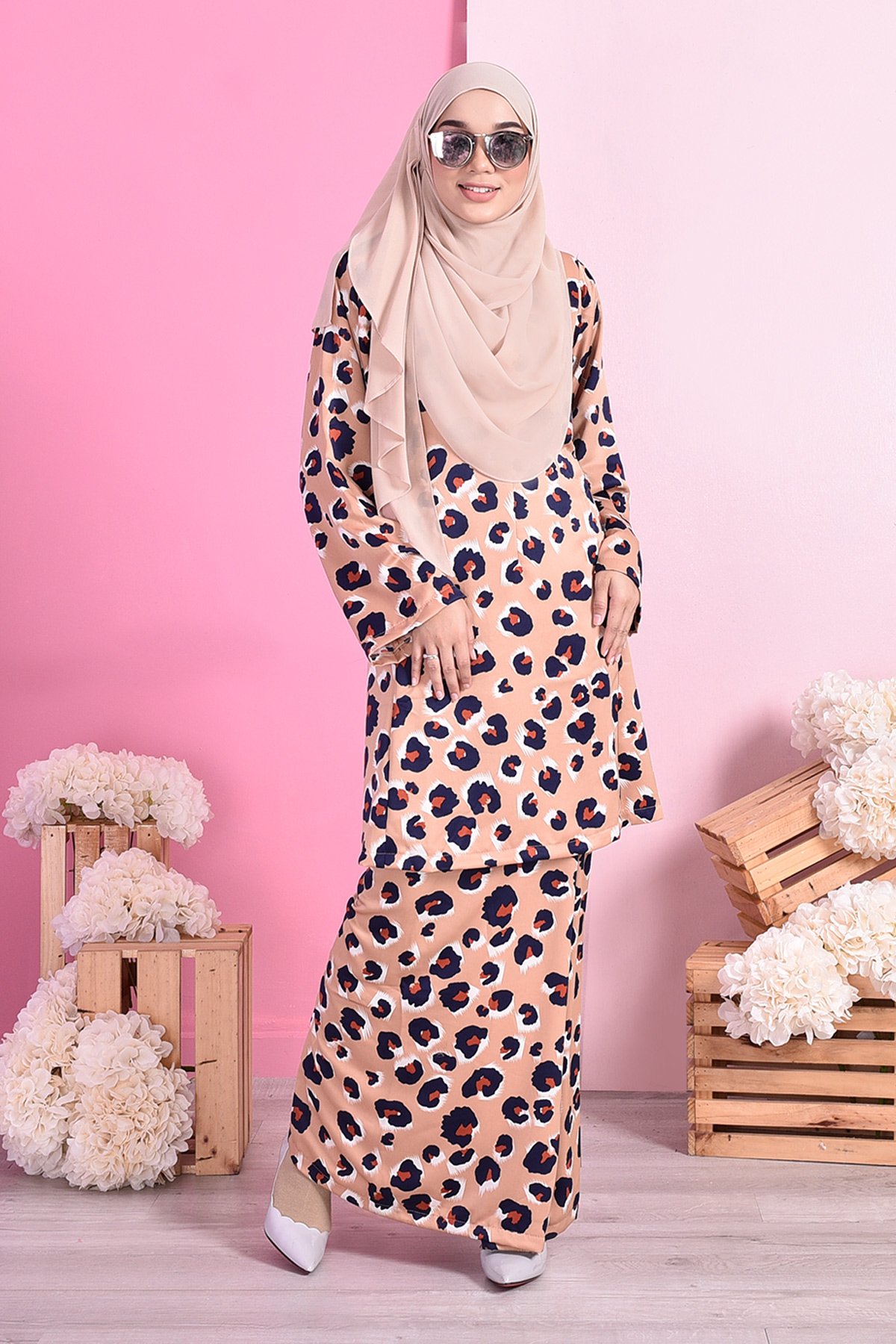 Baju Kurung Pahang Haliza - Peach