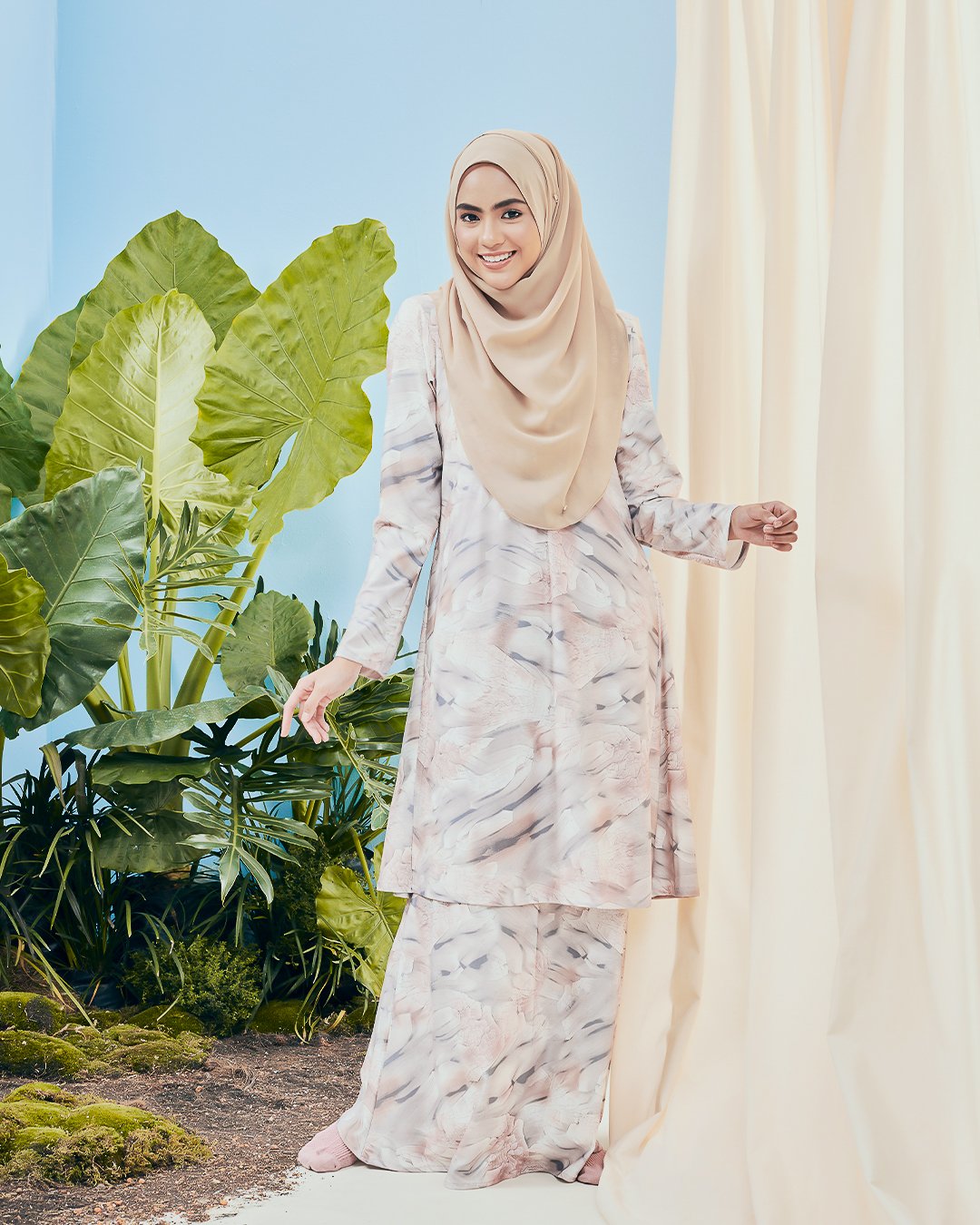 Baju Kurung Pahang Kozi Kiava - Sand Brown